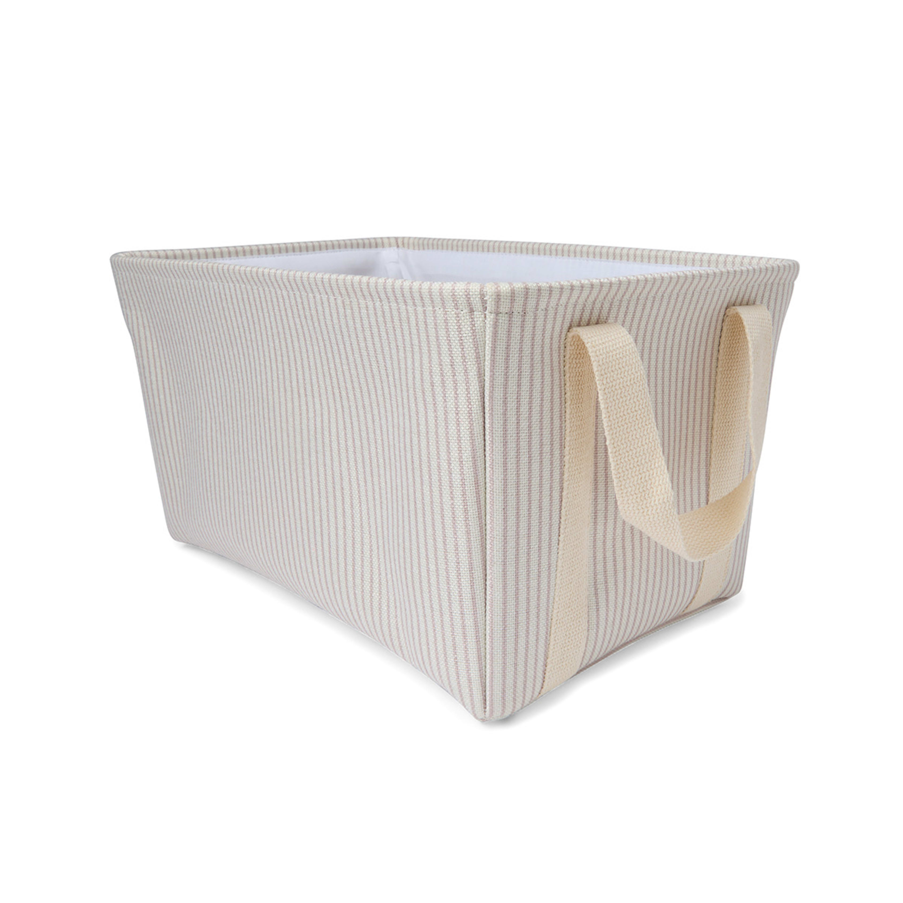 1 Rectangle Stripe Basket - Beige, 1 of 6