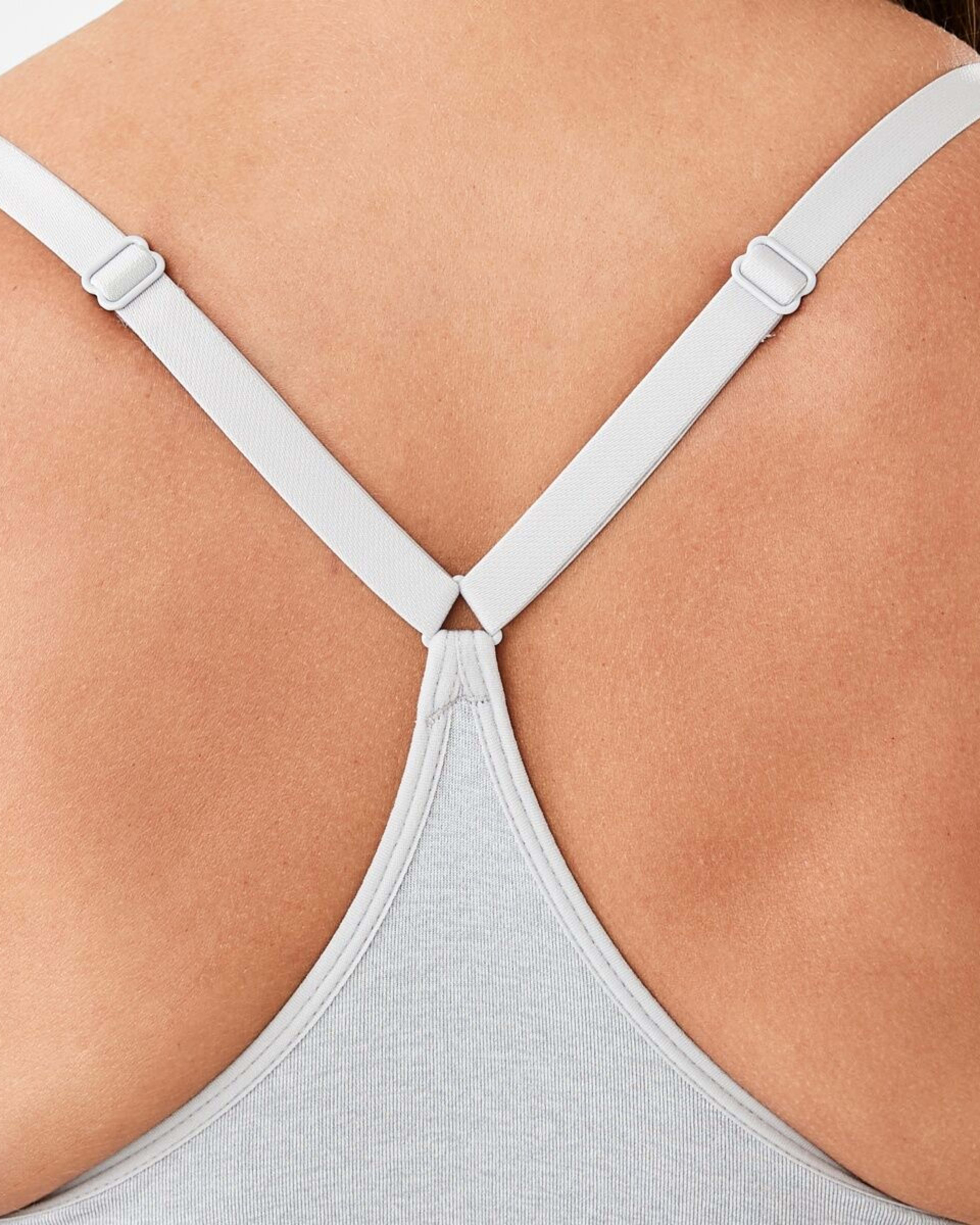 10 2 Pack Wirefree Racerback T-shirt Bra SILVER MARLE, WHITE, 10 of 10