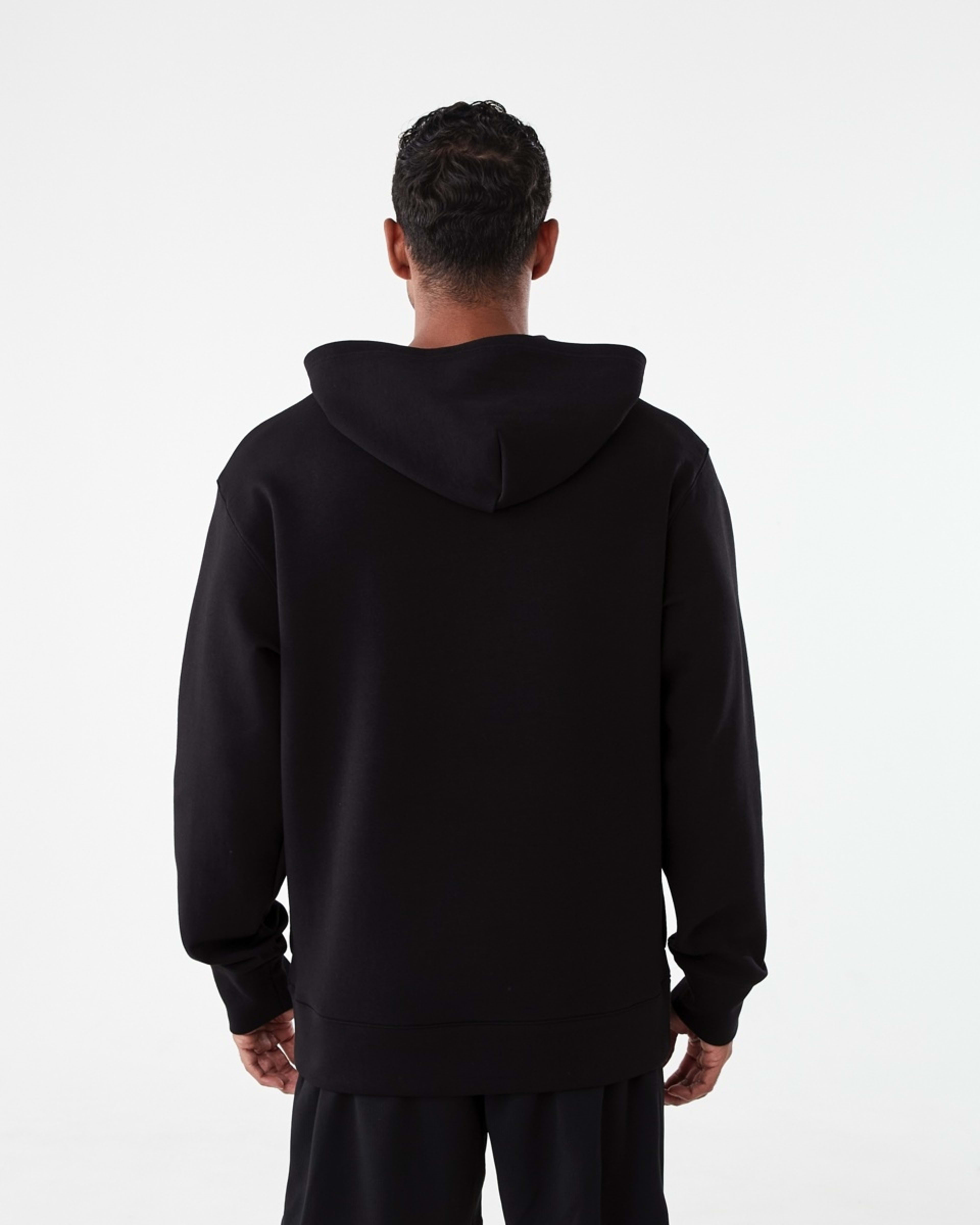 3 Active Mens Relaxed Scuba Hoodie BLACK, 3 of 5