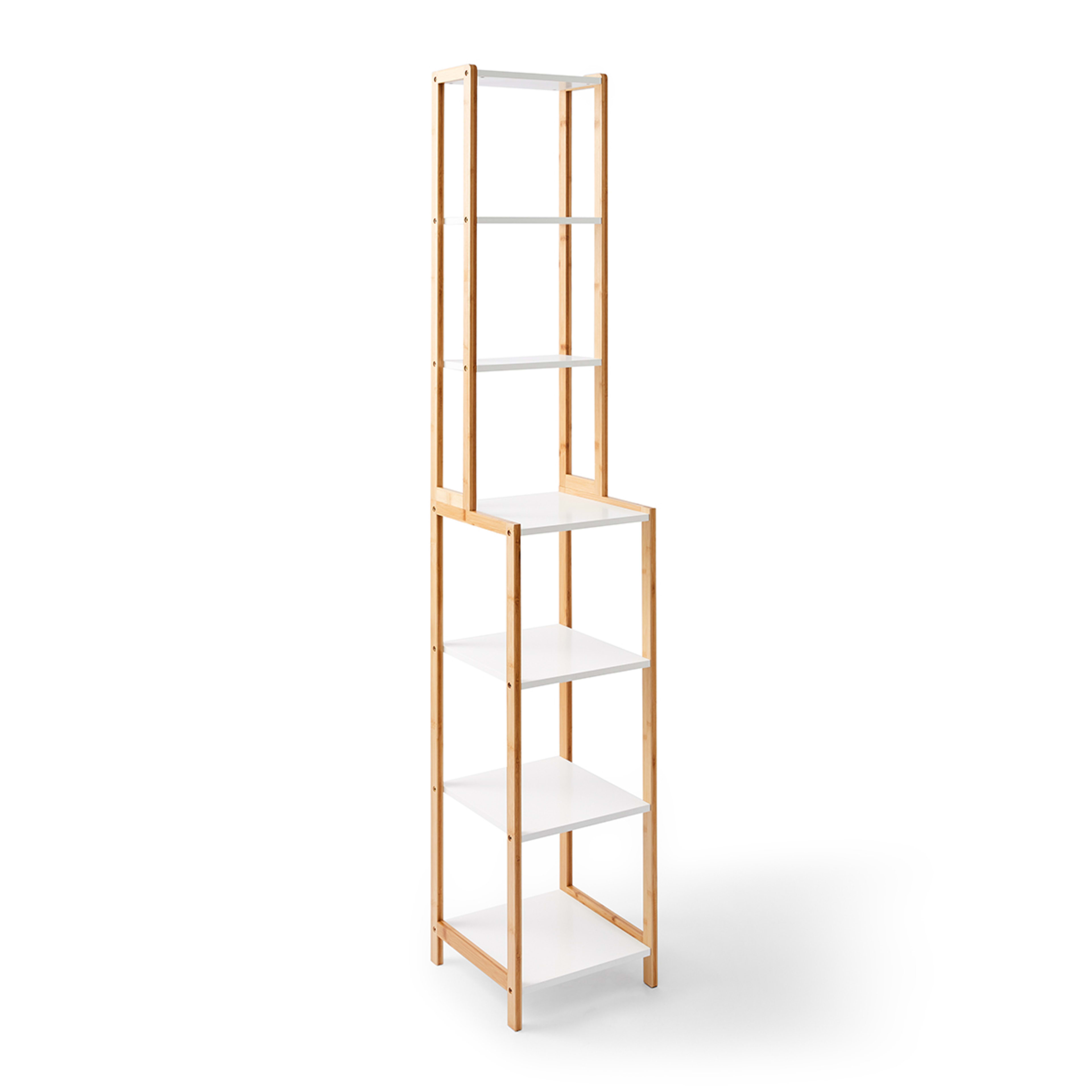 7 Bamboo and White 7 Tier Shelf, 7 of 10