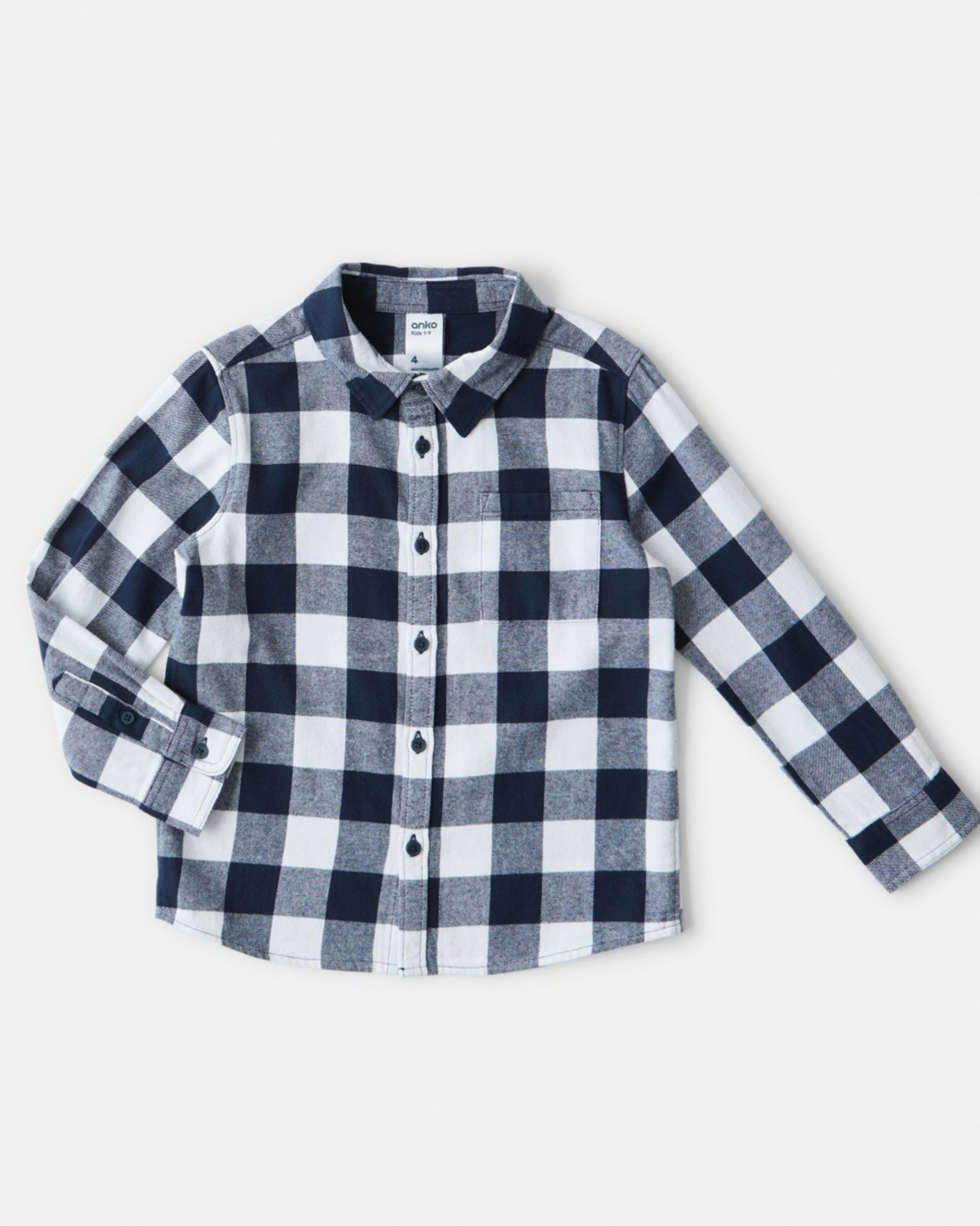 9 Yarn Dyed Flannel Shirt Two Tone Buffalo Navy, 9 of 10