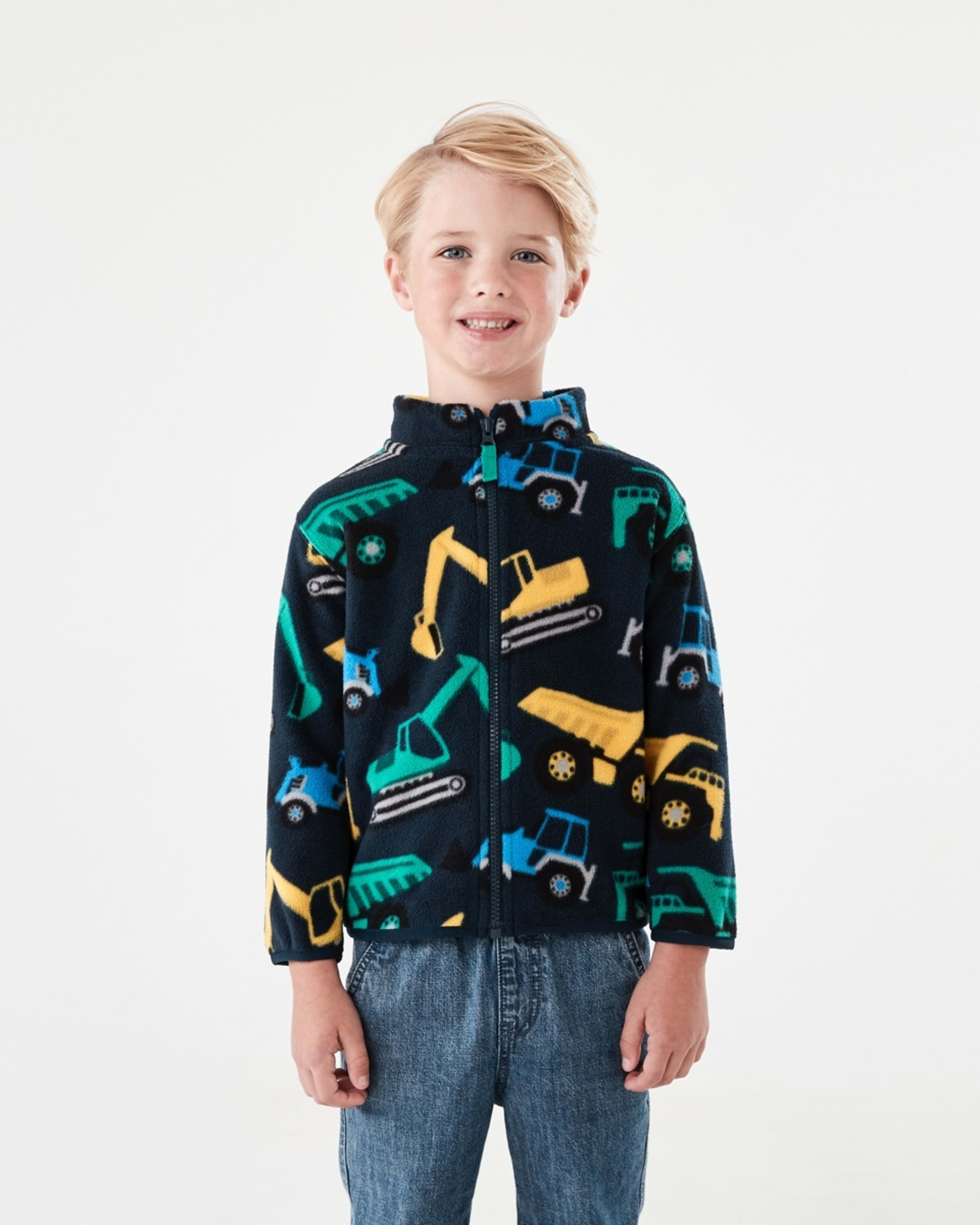 2 Fleece Zip Through Sweatshirt Blu Diggin, 2 of 10
