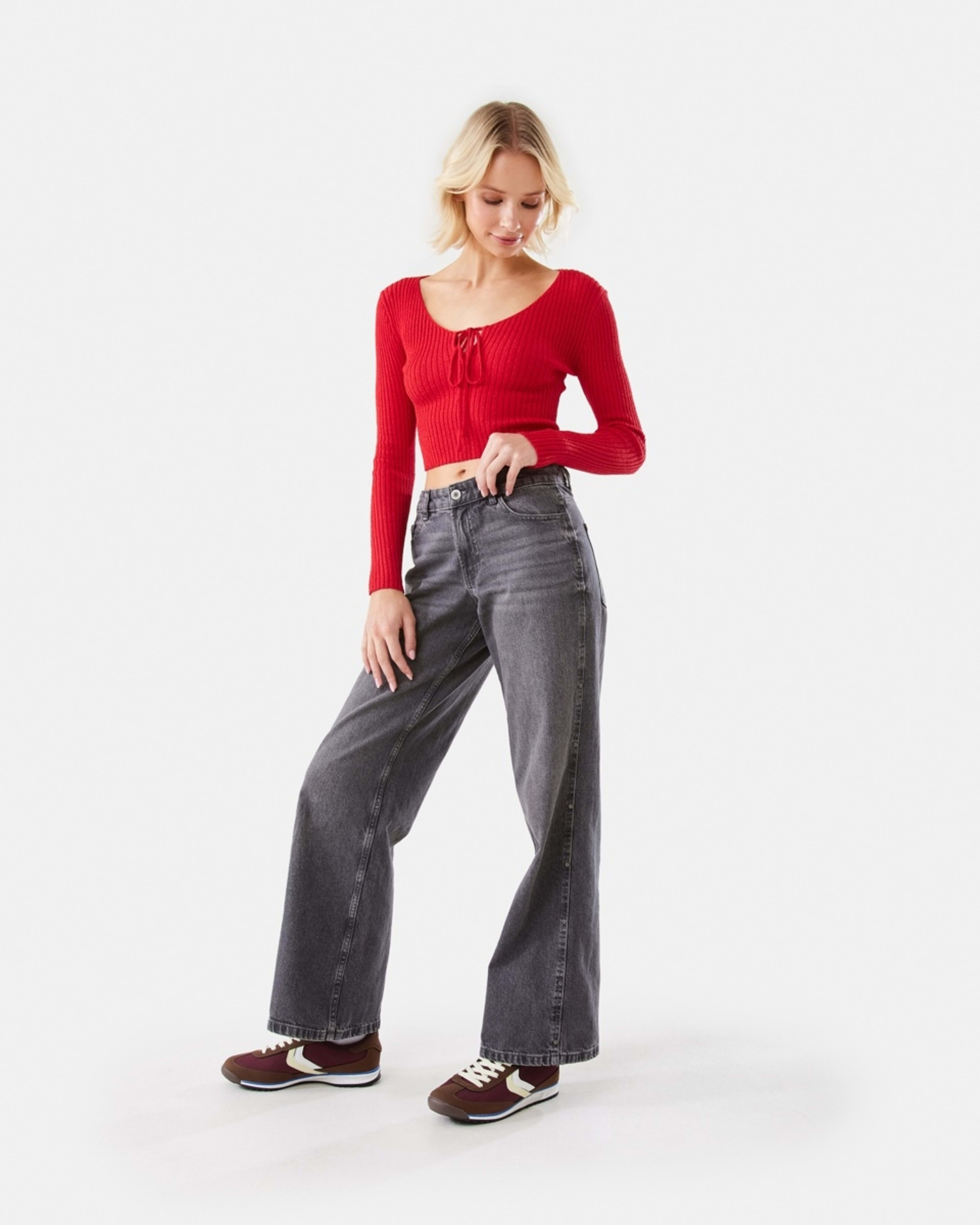 5 Lace Up Crop Jumper Strawberry, 5 of 8