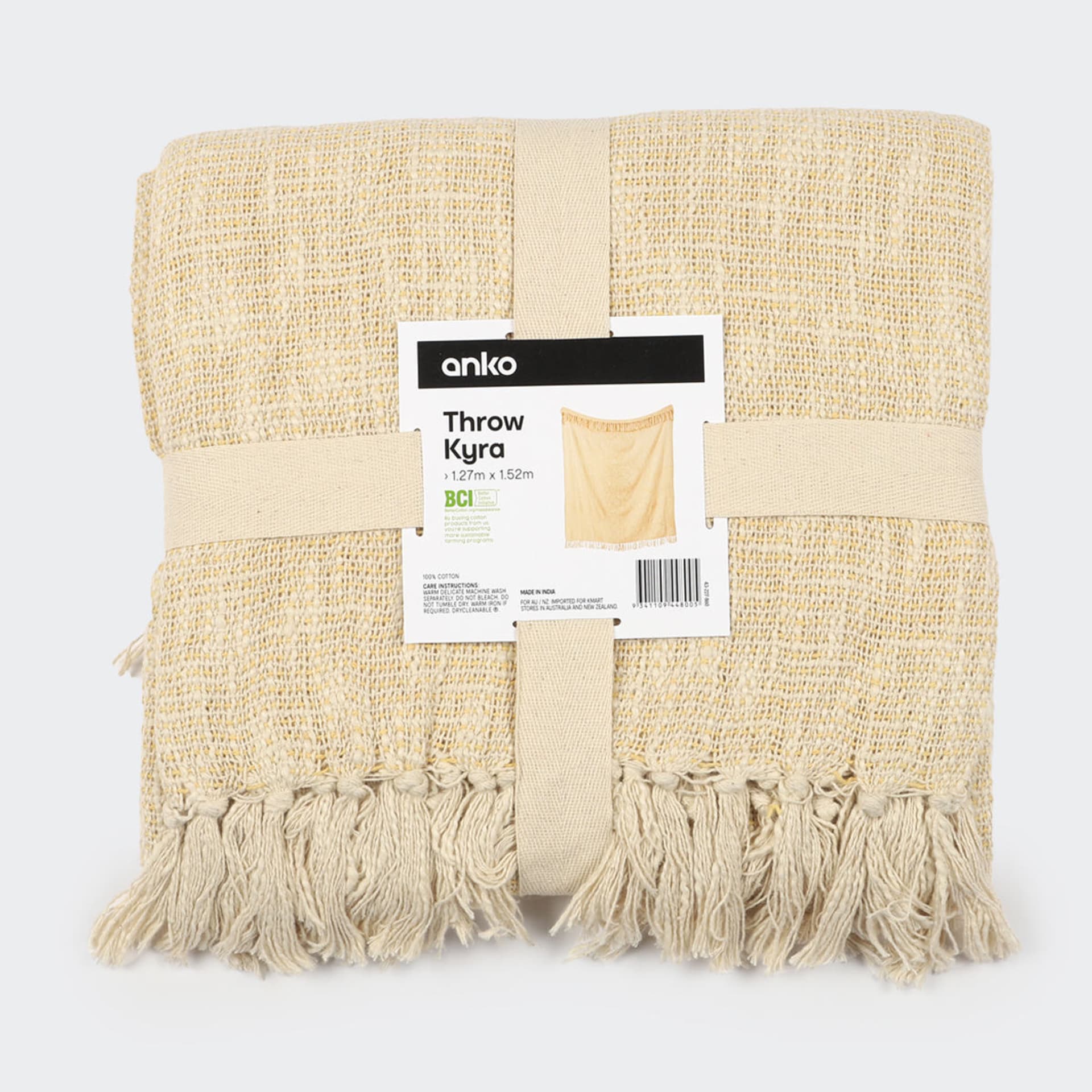 Kyra Cotton Throw Natural Kmart