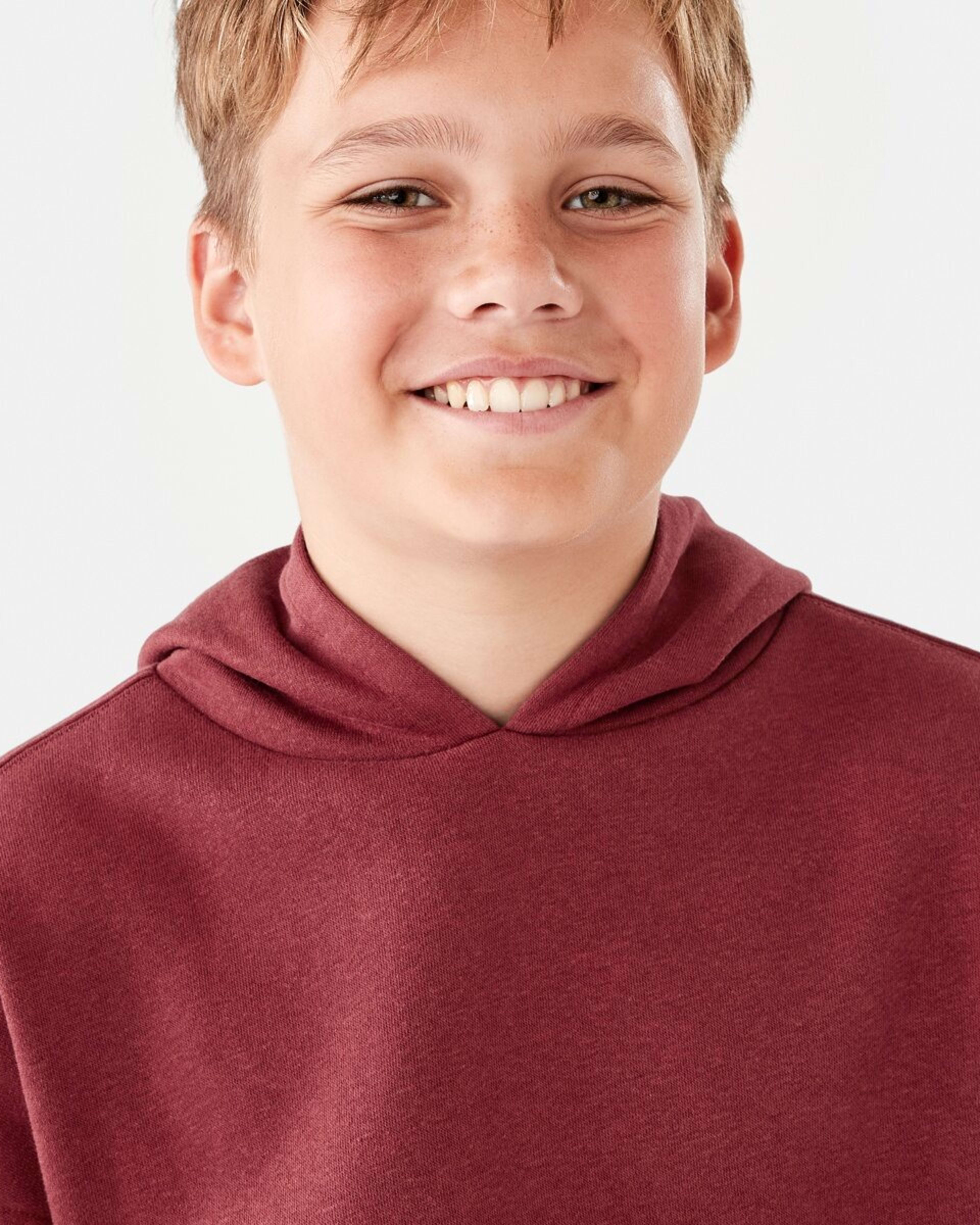 3 Oversized Hoodie With Pocket Red Brick, 3 of 9