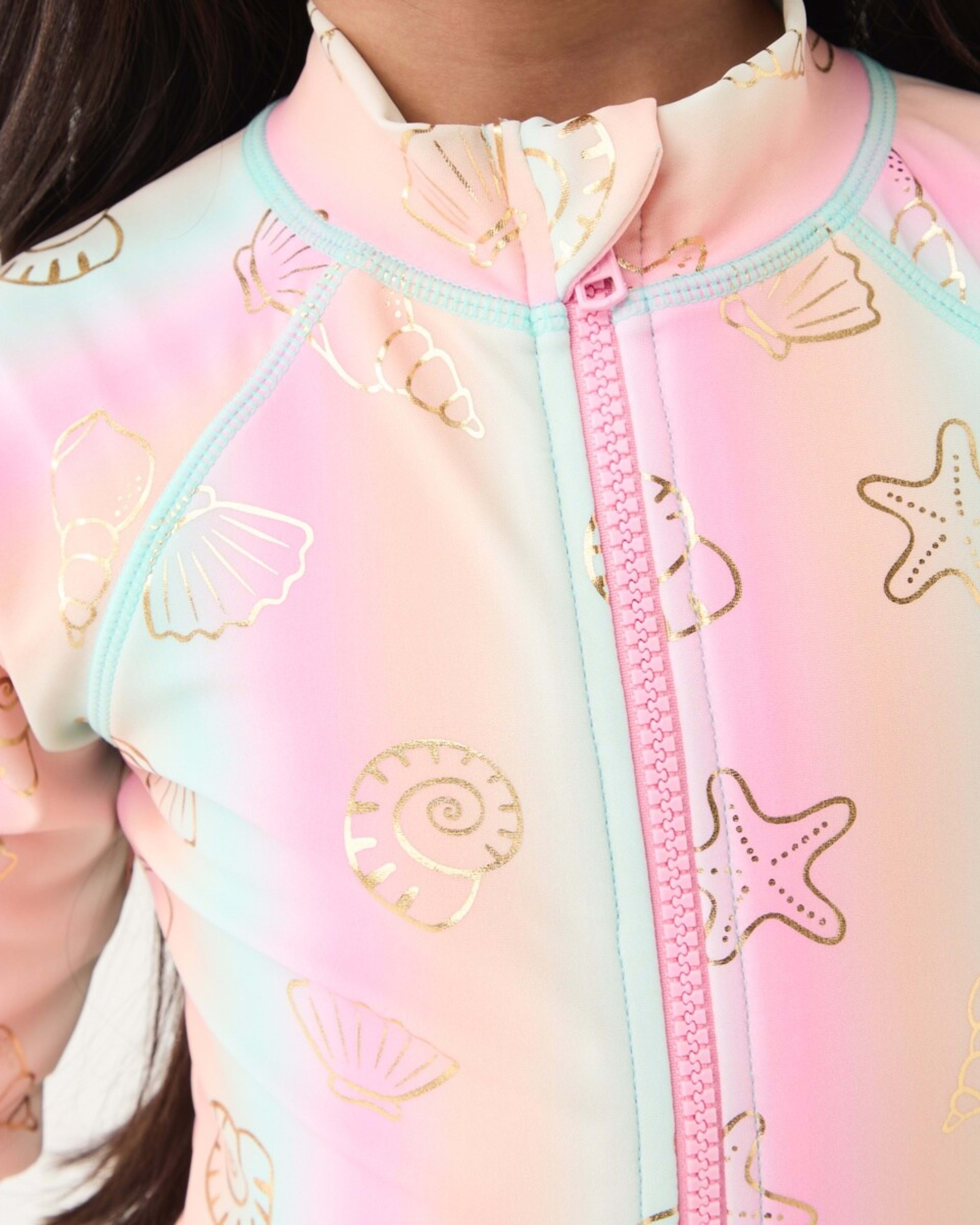 3 Long Sleeve One Piece Swimsuit Mlt Shells, 3 of 6