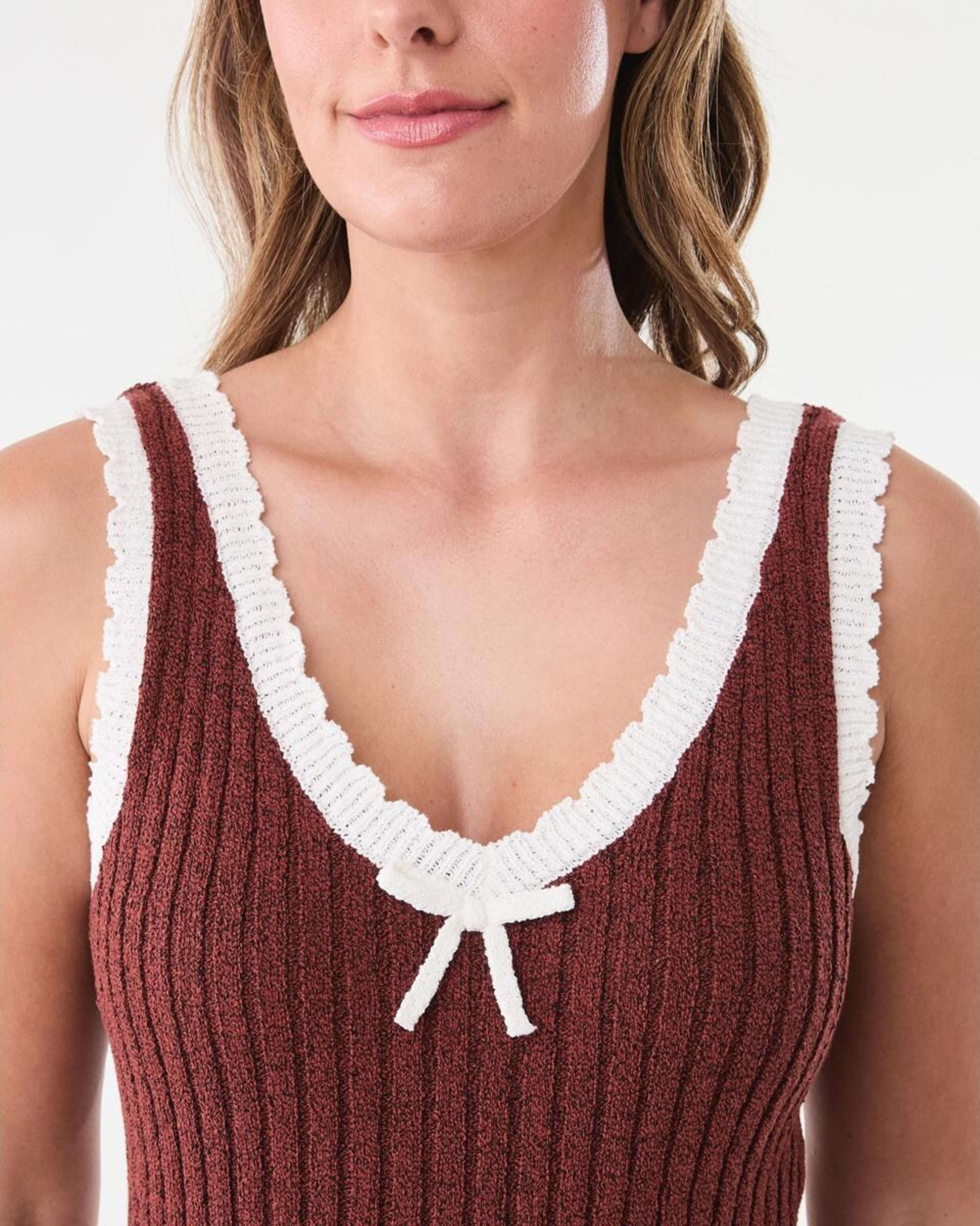 5 Bow Trim Knit Tank SOFT HENNA, 5 of 6