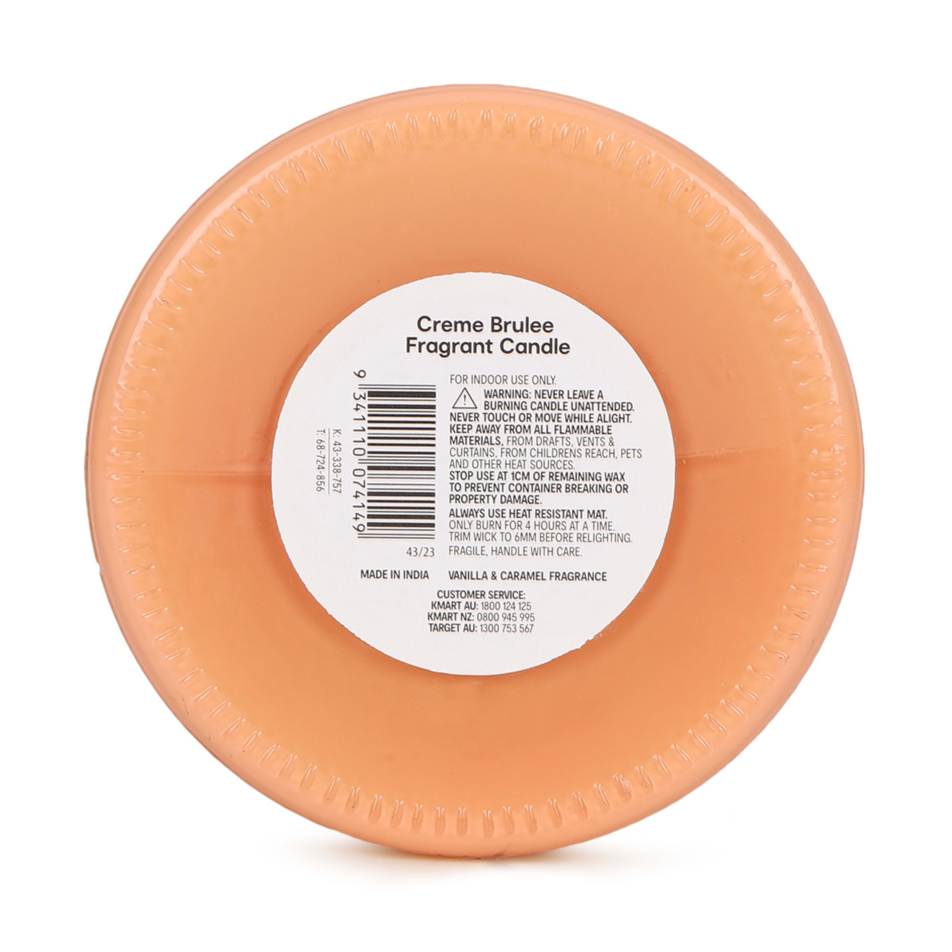 Creme Brulee Decadent Scents Soy Wax Blend Fragrant Candle Kmart NZ