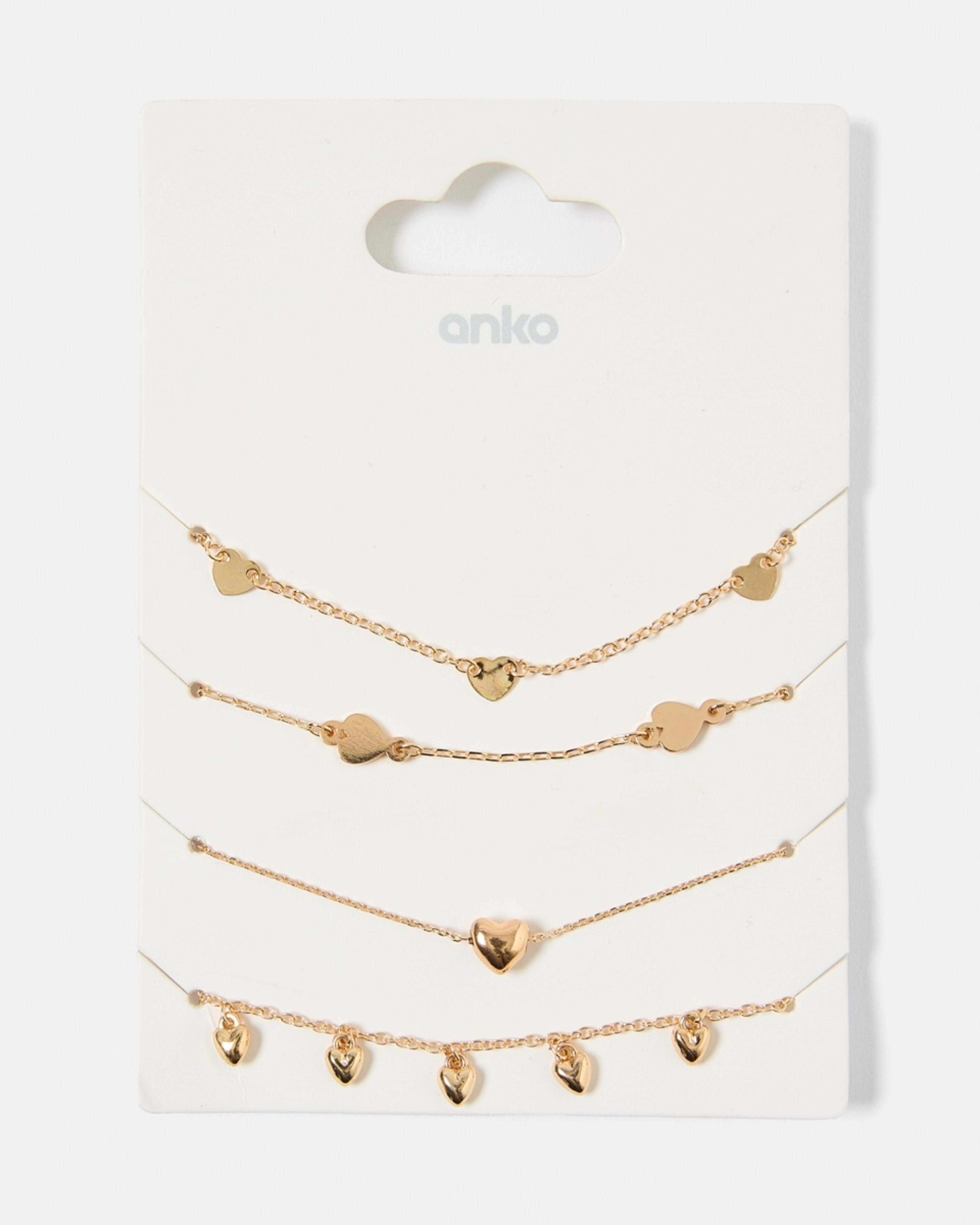 7 4 Pack Heart Charm Bracelets - Gold Tone Gold, 7 of 7