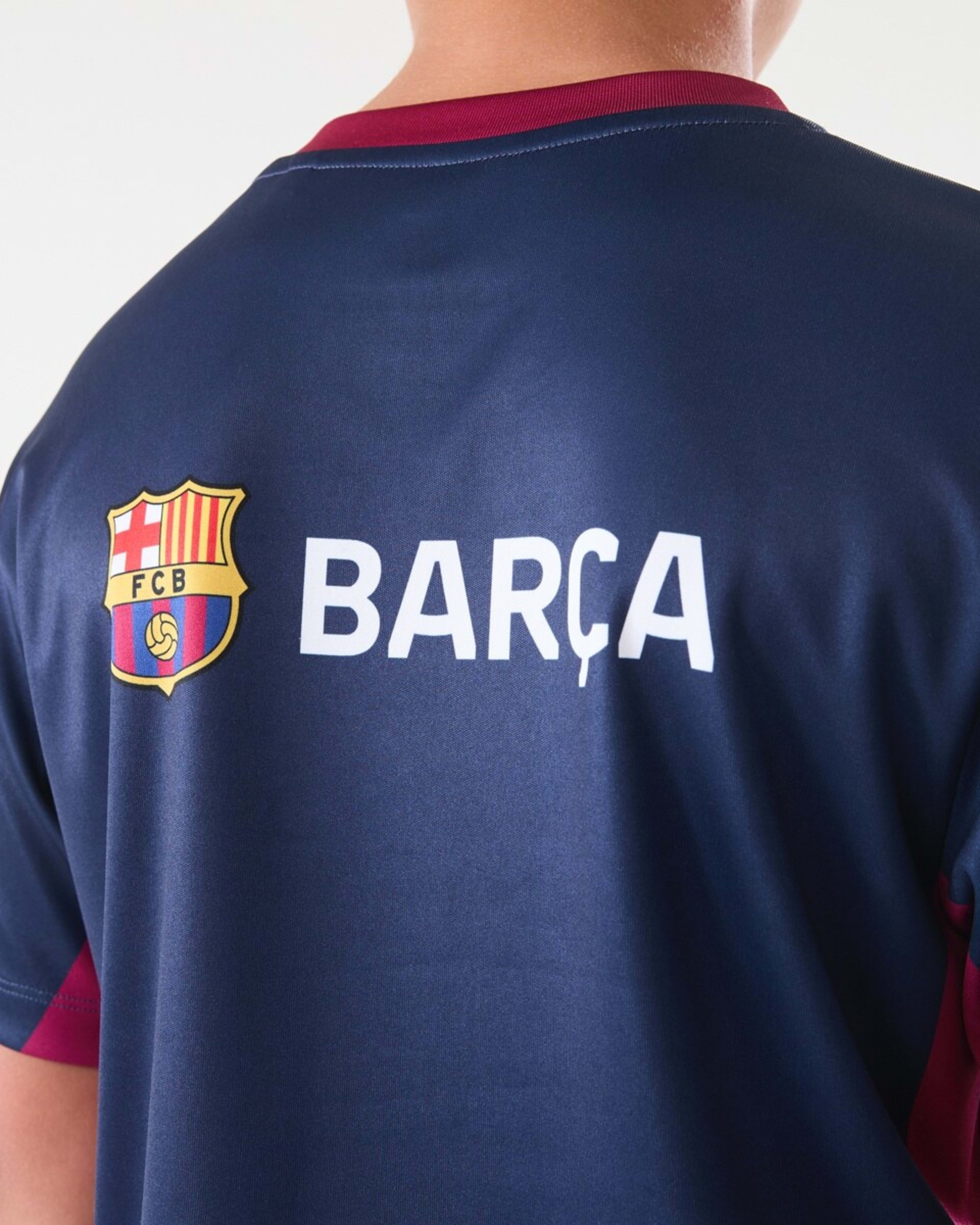 3 Official Youth Barcelona Panel Jersey T-shirt Navy, 3 of 7