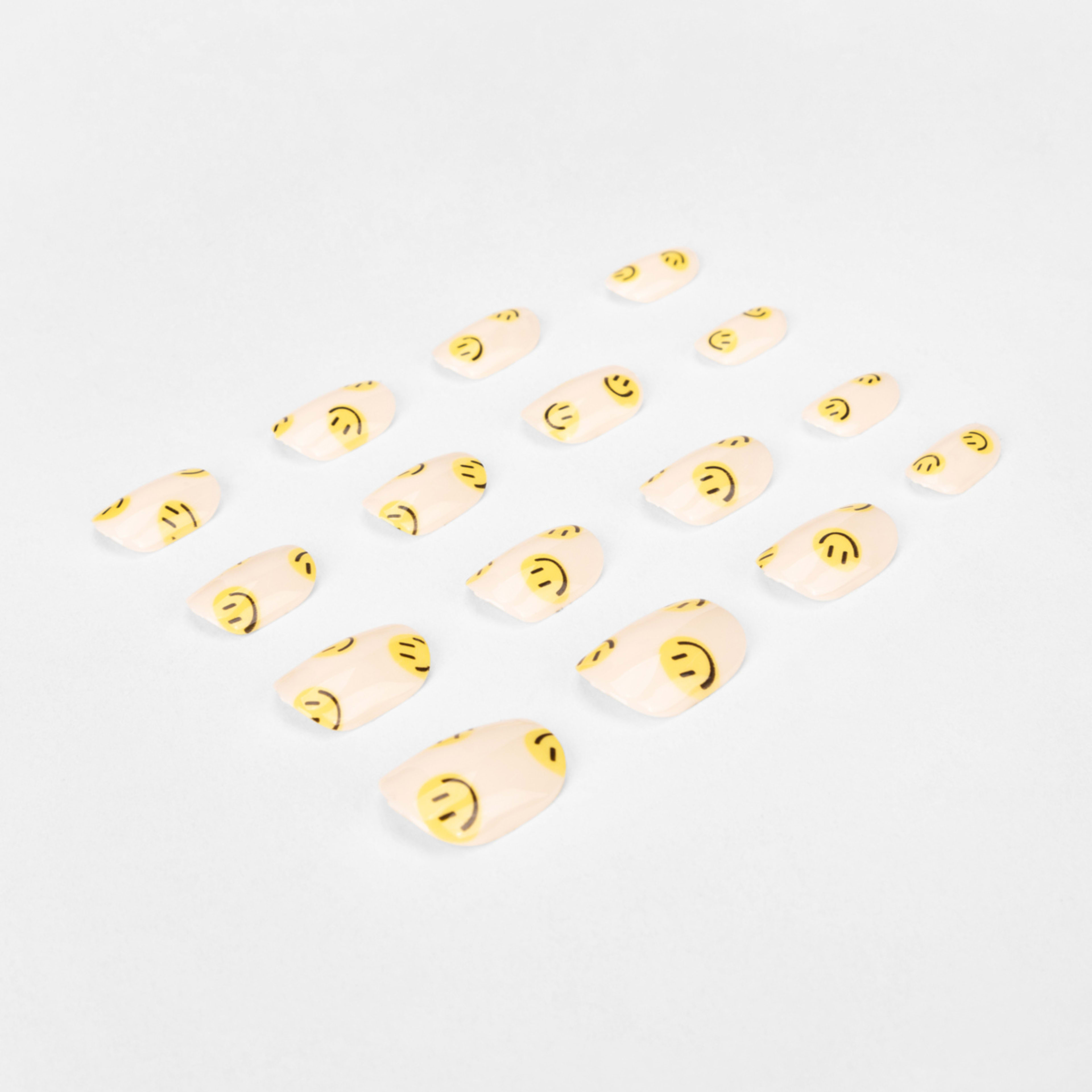 24 Pack PreGlued StickOn Nails Smiley Face Kmart