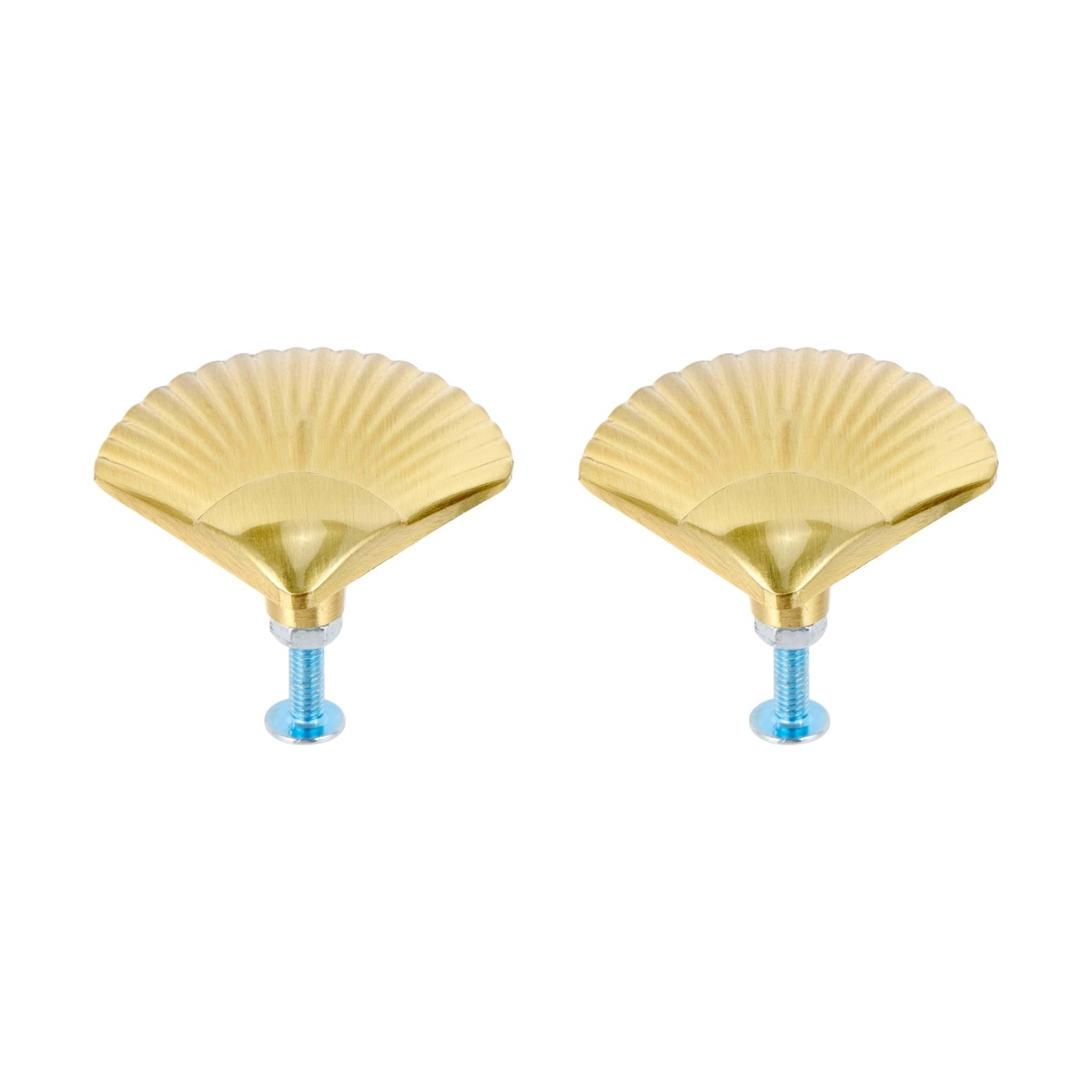 1 2 Pack Shell Handles - Gold Look, 1 of 6