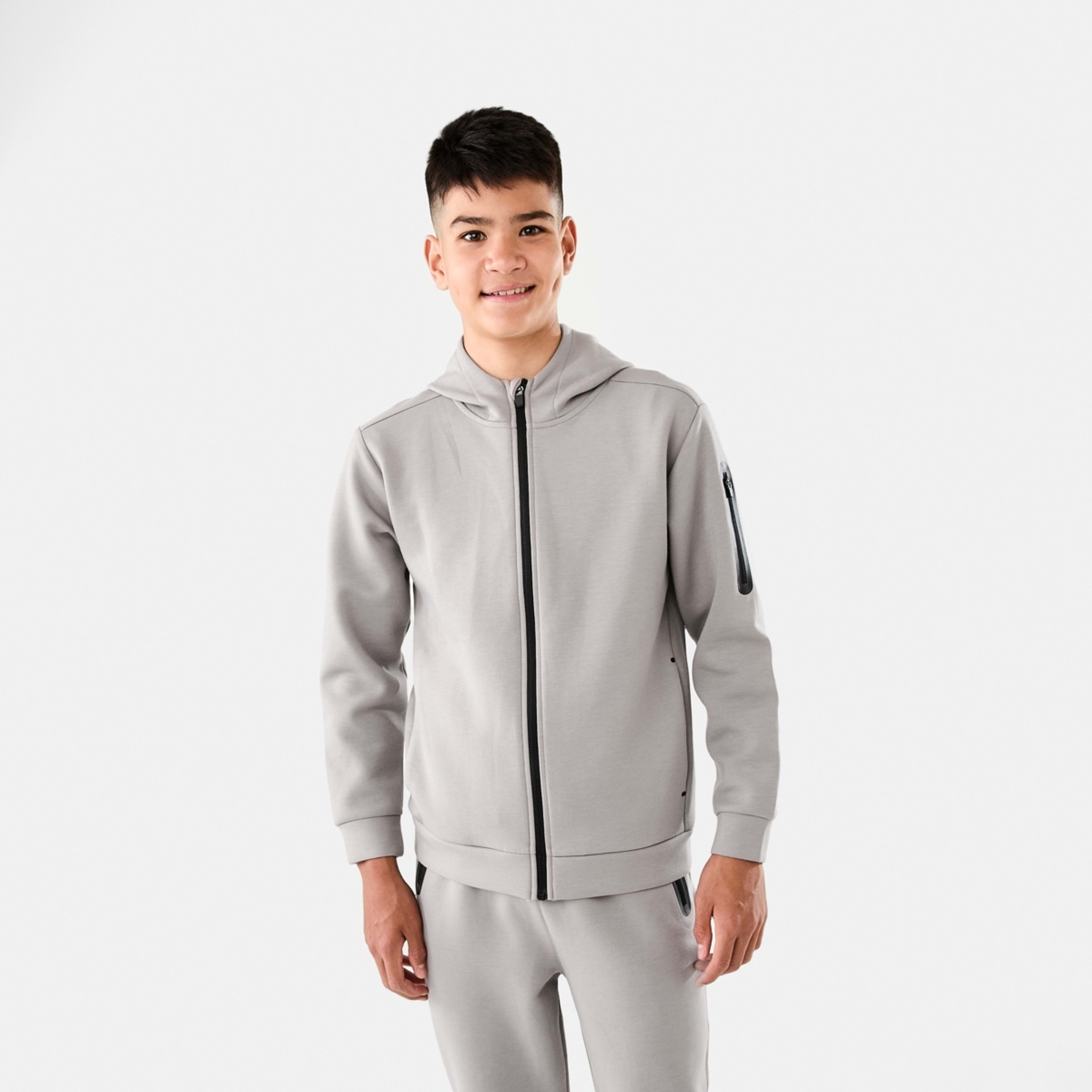 3 Active Kids Zip Through Hoodie Wet Weather Grey, 3 of 10