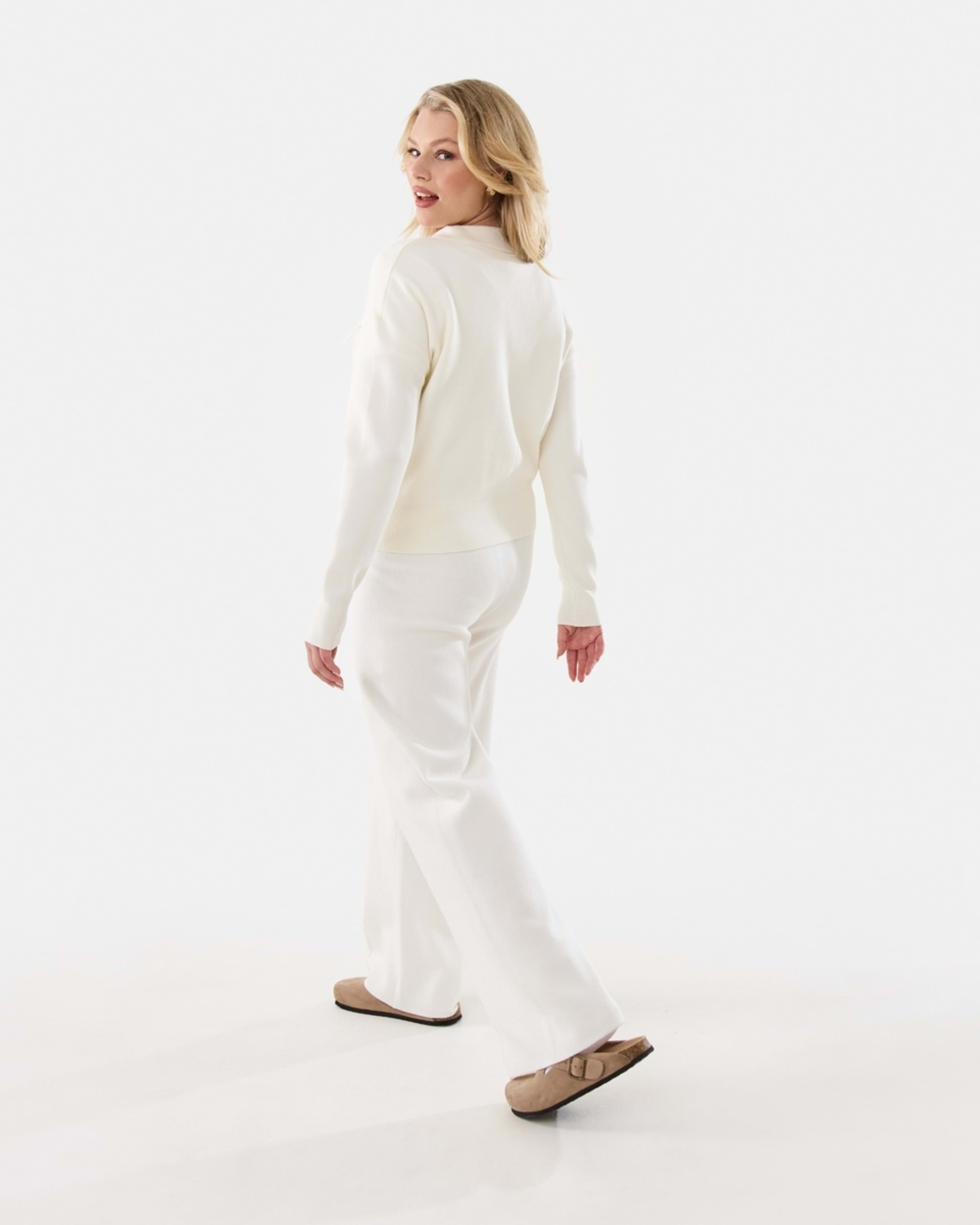 4 Compact Knit Shacket Ecru, 4 of 10