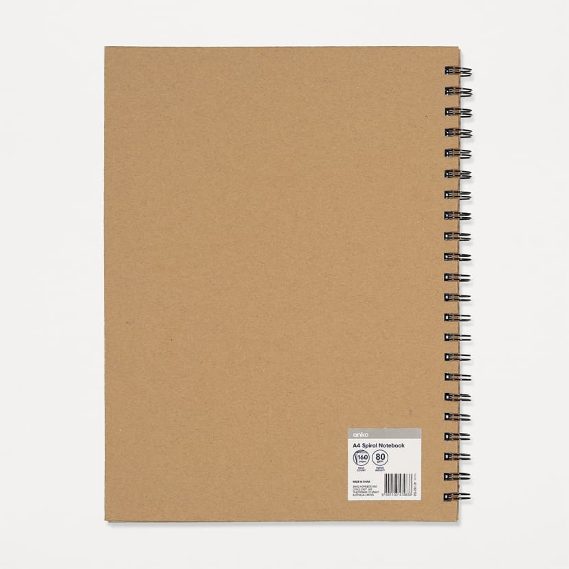 A4 Kraft Cover Notebook Kmart