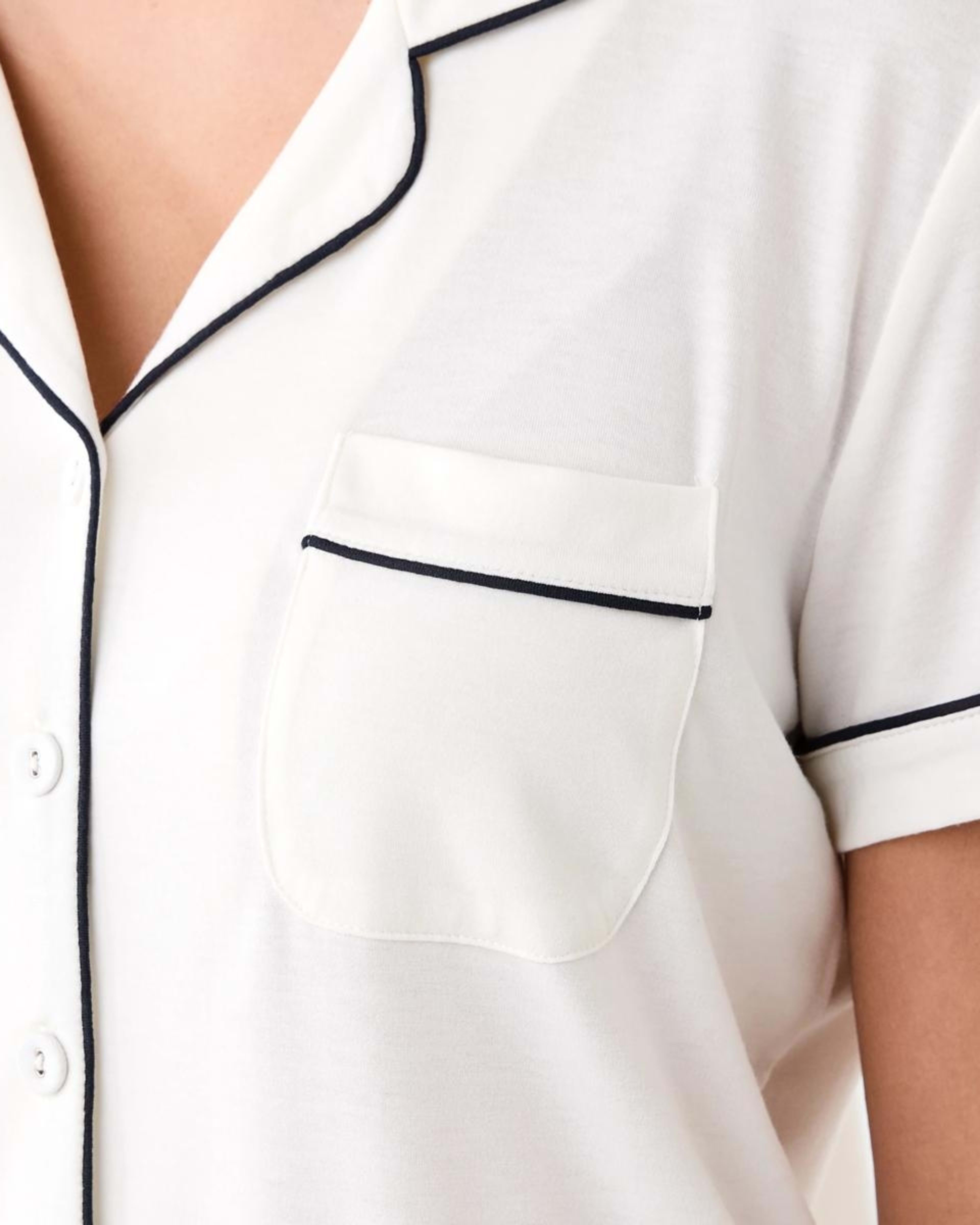6 Short Sleeve Top and Shorts Comfort Pyjama Set WHISPER WHITE, 6 of 8