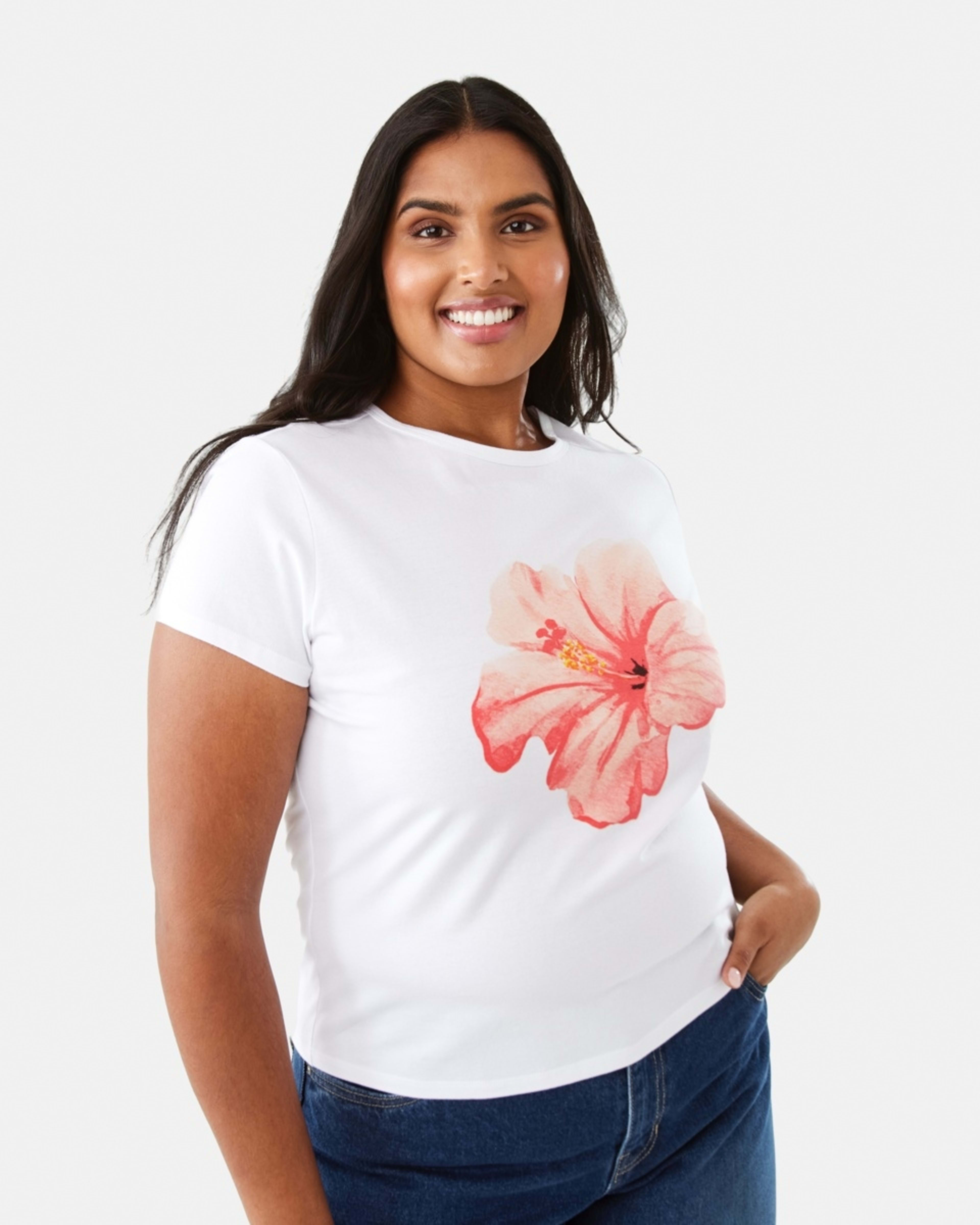 3 Short Sleeve Neat Print T-shirt Hibiscus, 3 of 8