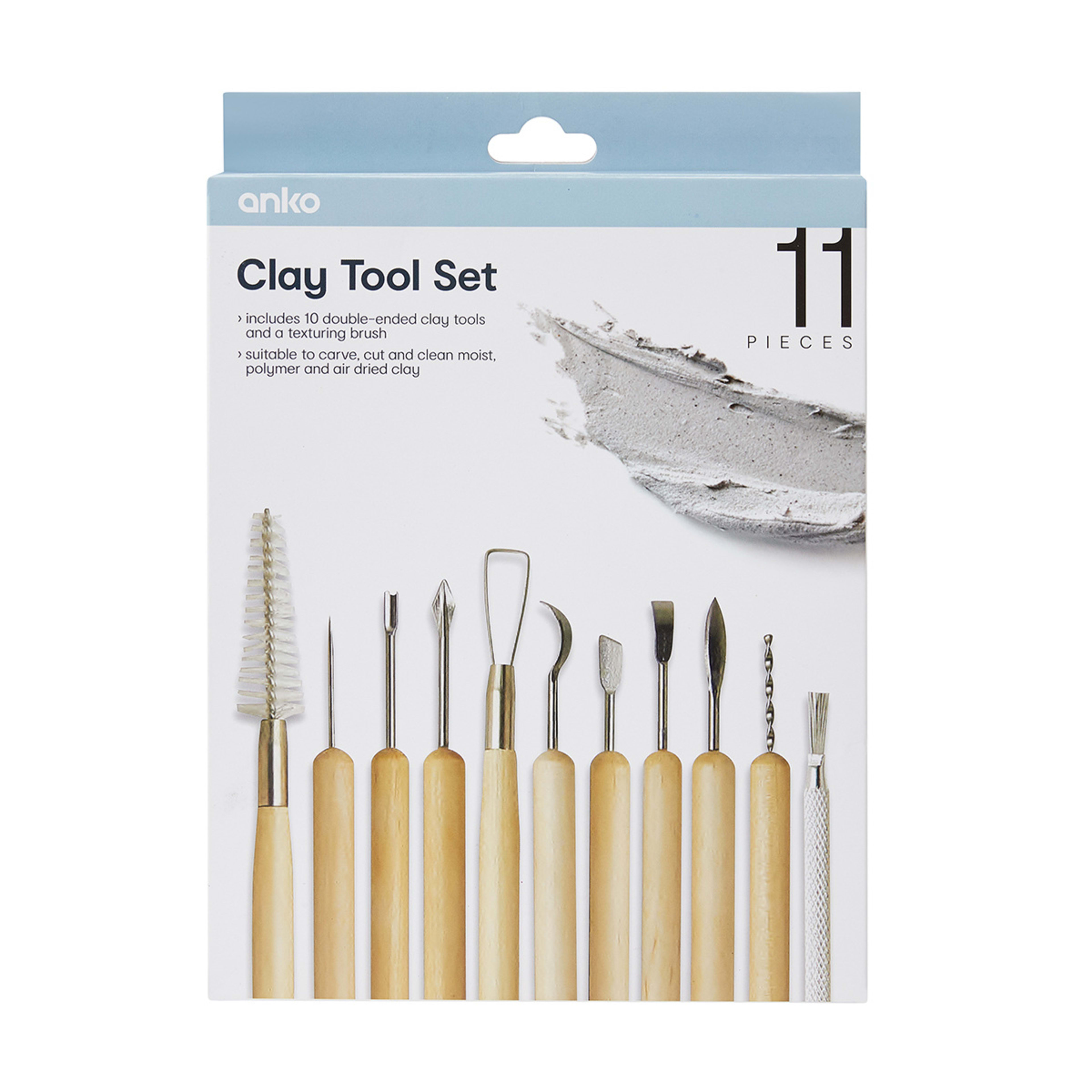 11 Piece Clay Tool Set Kmart