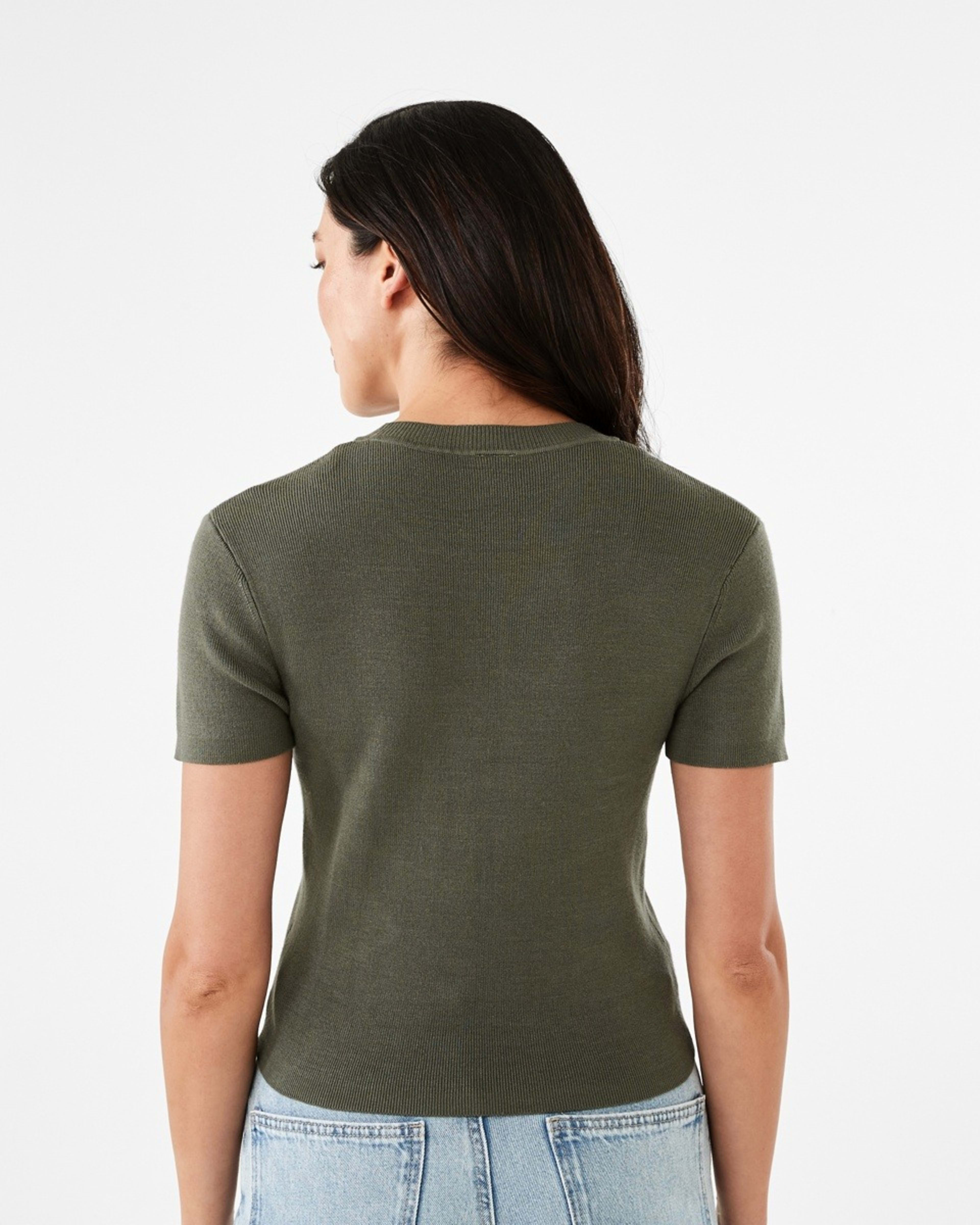 3 Short Sleeve True Knit Fitted T-shirt OLIVE LEAF, 3 of 5