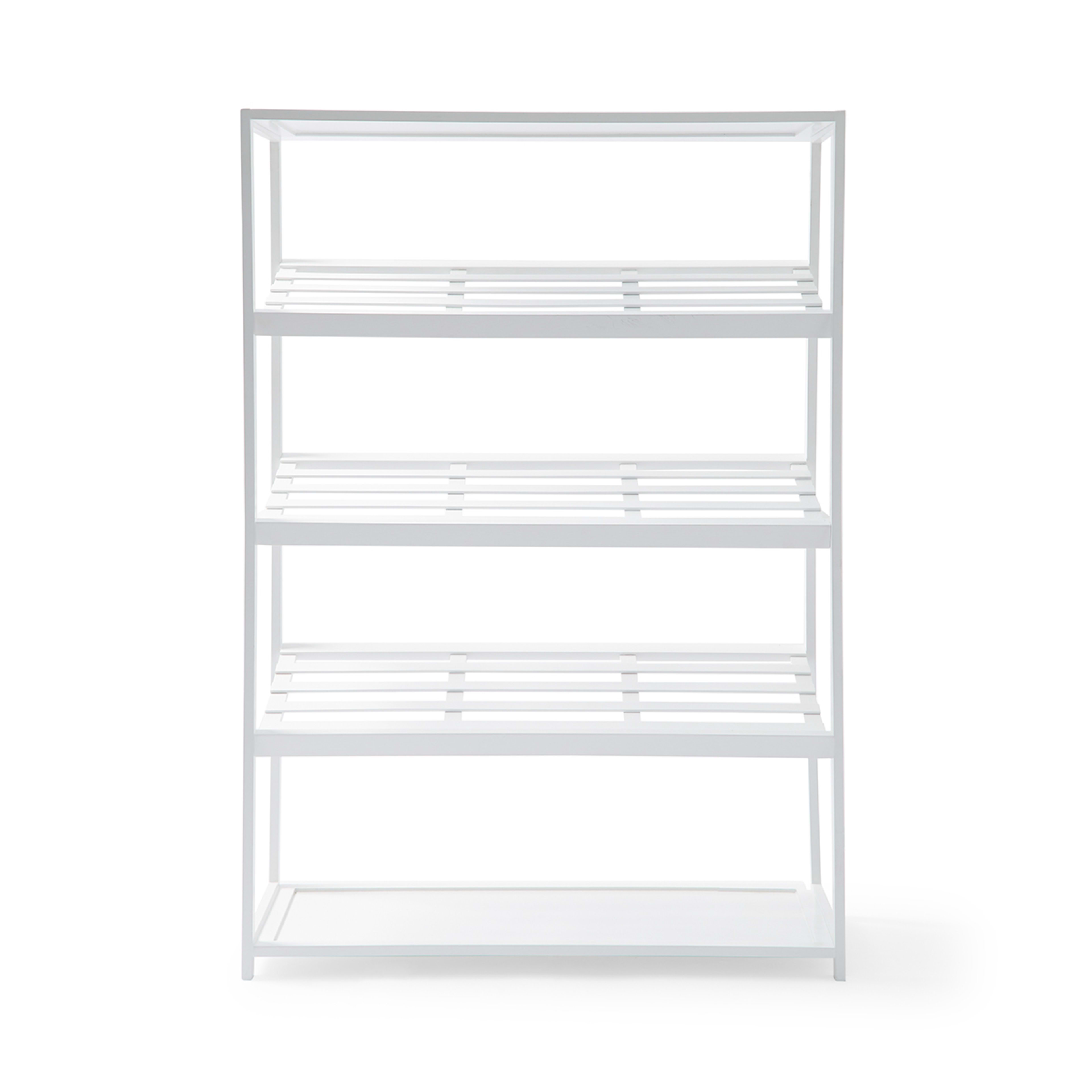 5 Tier White Bamboo Shoe Rack Kmart