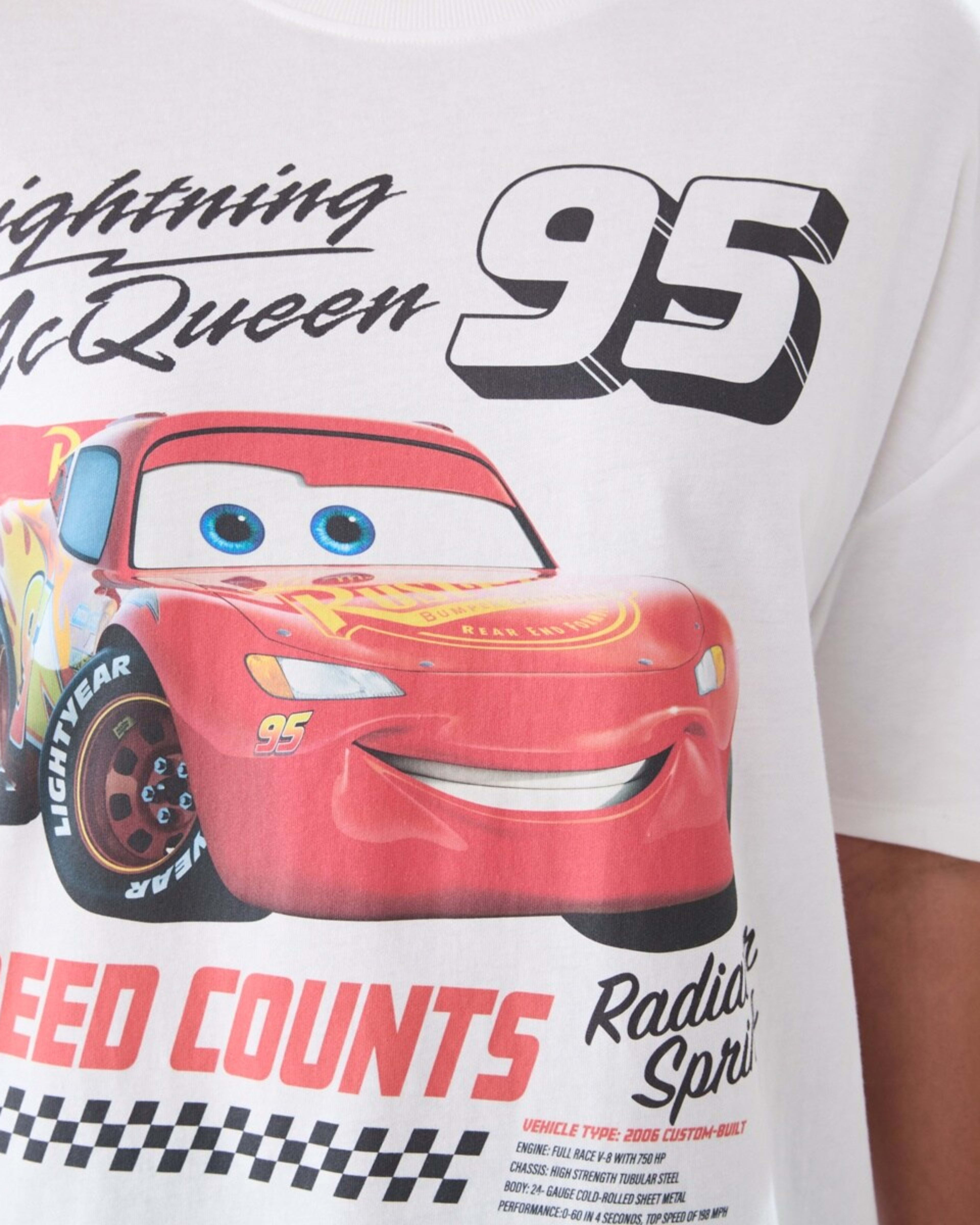 5 Cars Lightning McQueen License Short Sleeve T-shirt CARS WHITE, 5 of 5