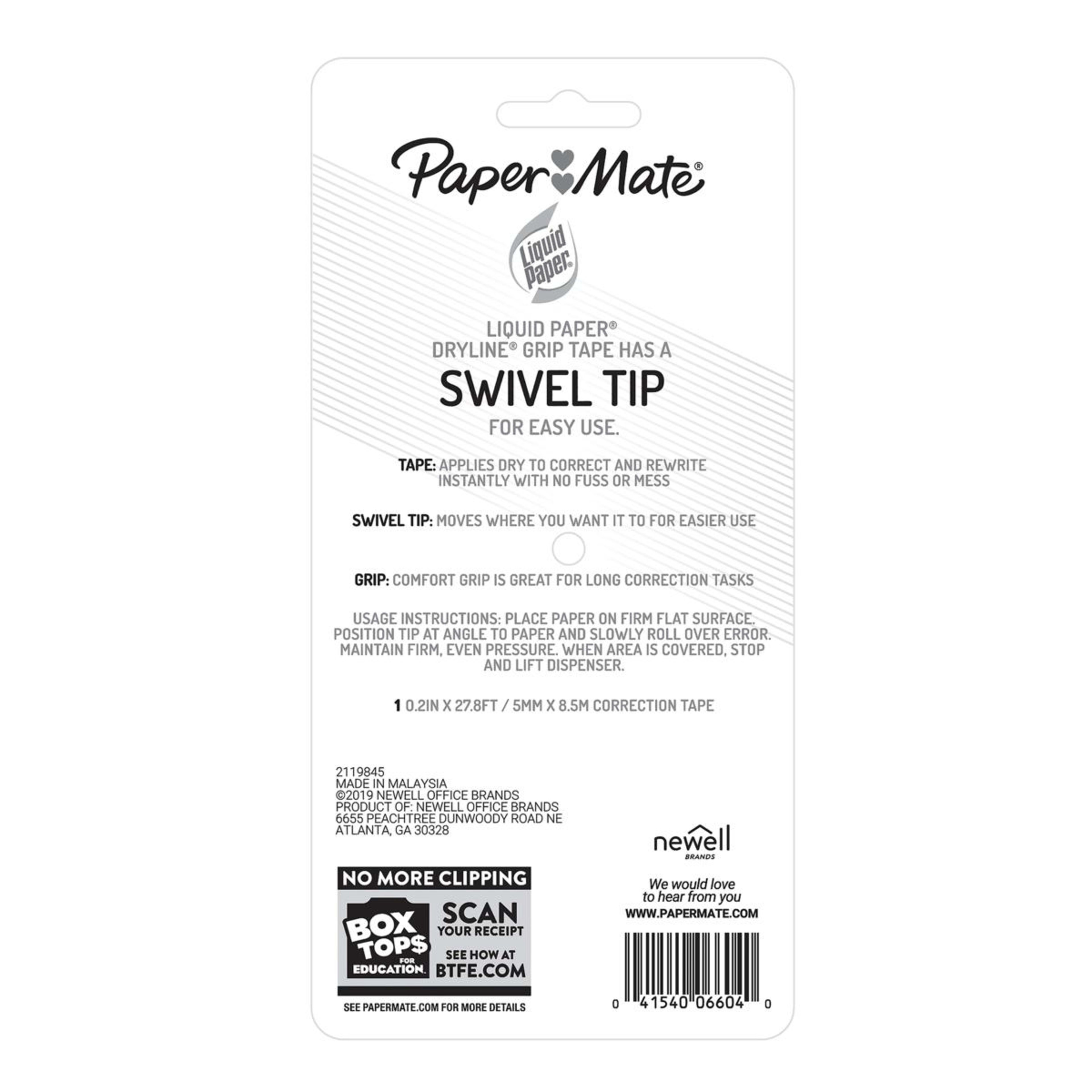 2 Paper Mate Liquid Paper Dryline Grip Correction Tape, 2 of 7