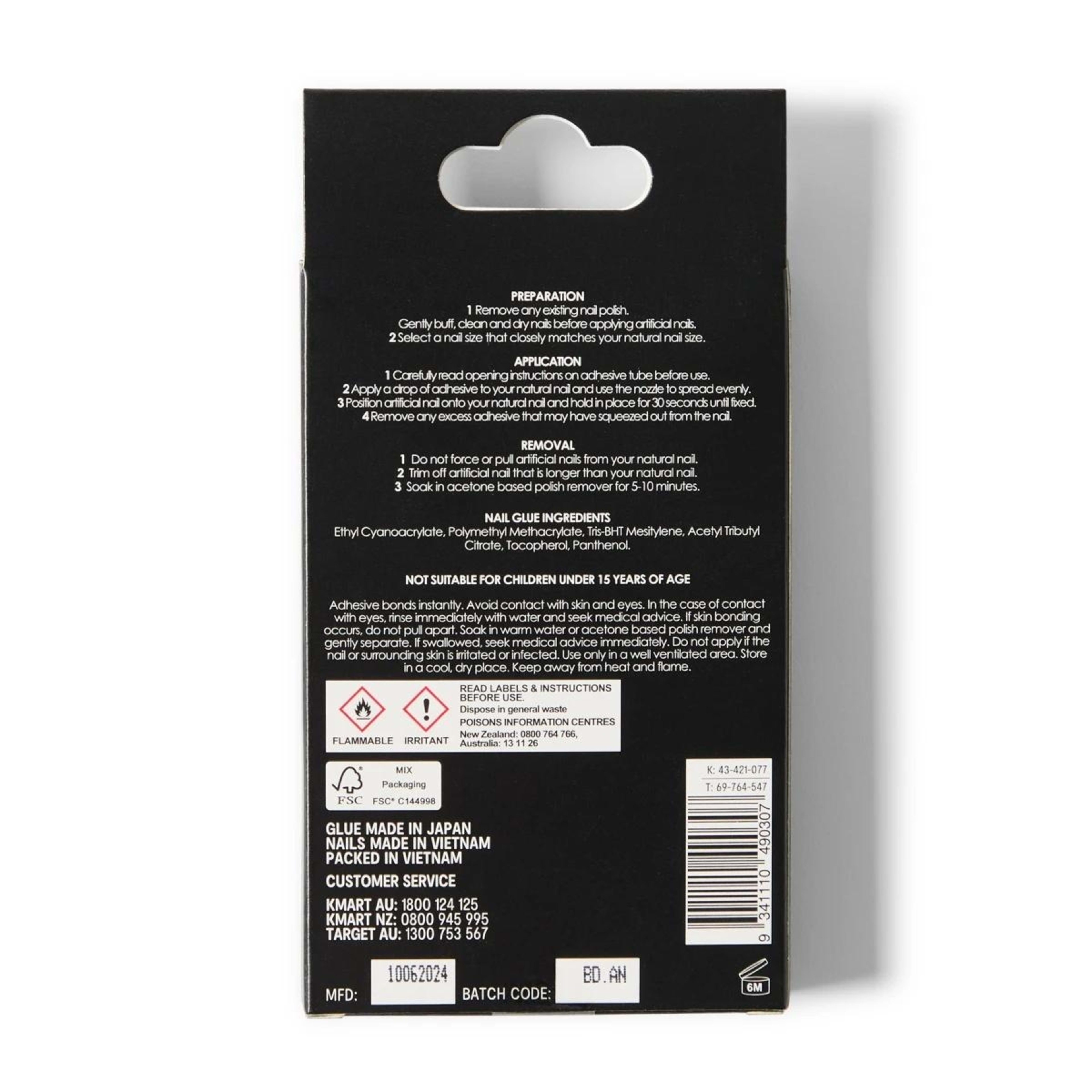 2 OXX Cosmetics 100 Pack Artificial Nails with Adhesive - Oval Shape, Clear, 2 of 5