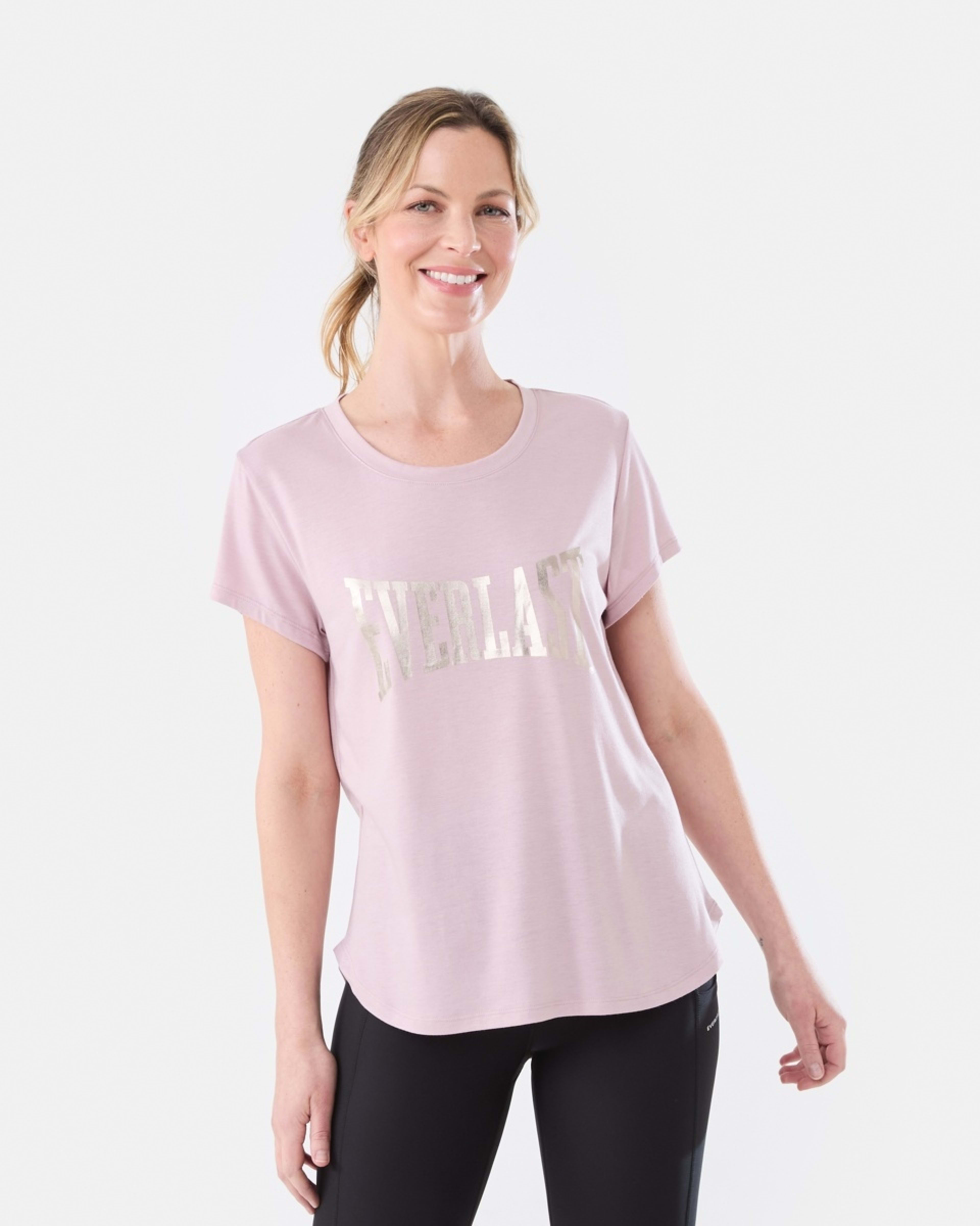 1 Everlast Womens Scoop Neck T-shirt EVERLAST BLUSH, 1 of 6