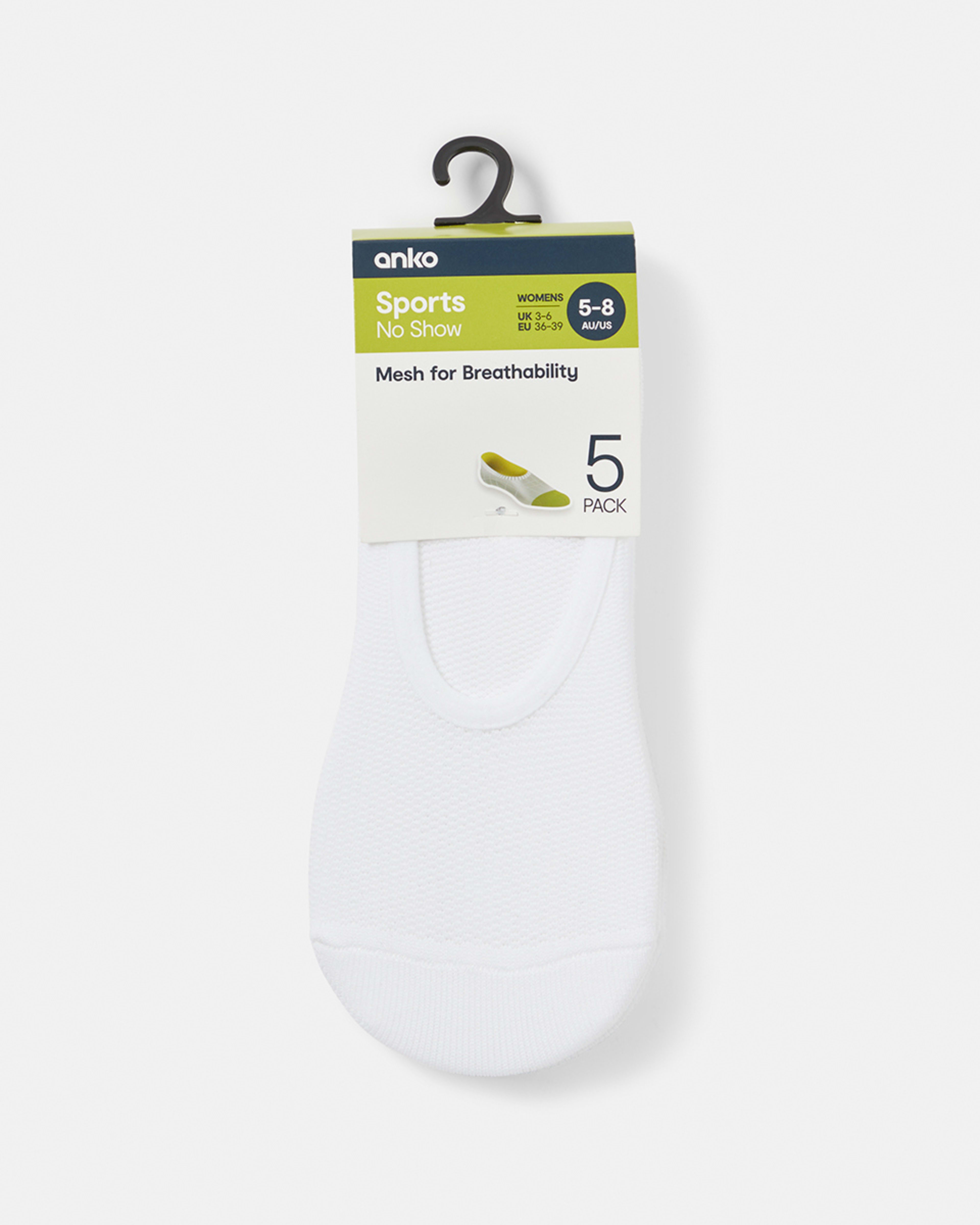 3 5 Pack No Show Sport Socks WHITE, 3 of 3