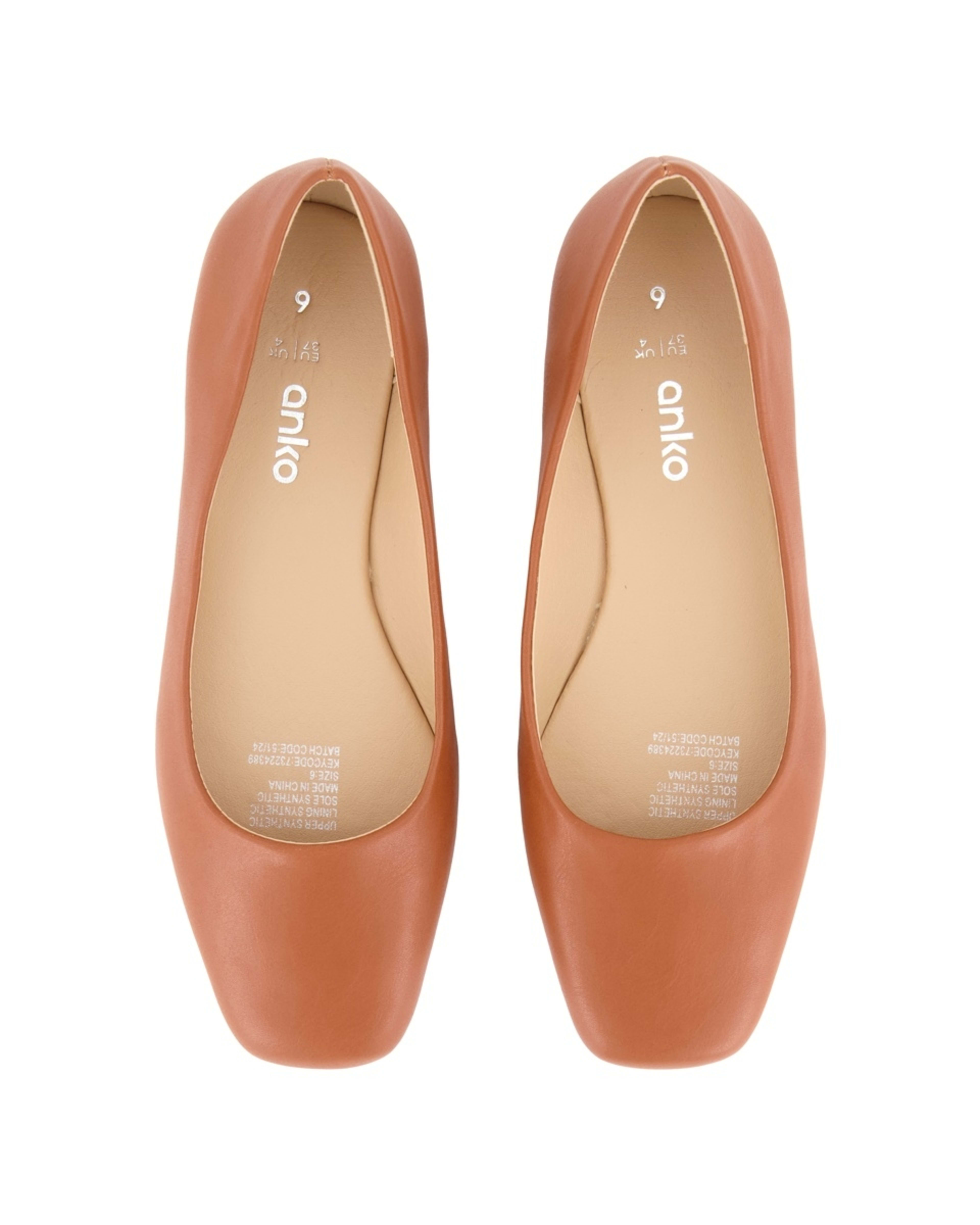 2 Square Toe Ballet Flats RICH TAN, 2 of 3
