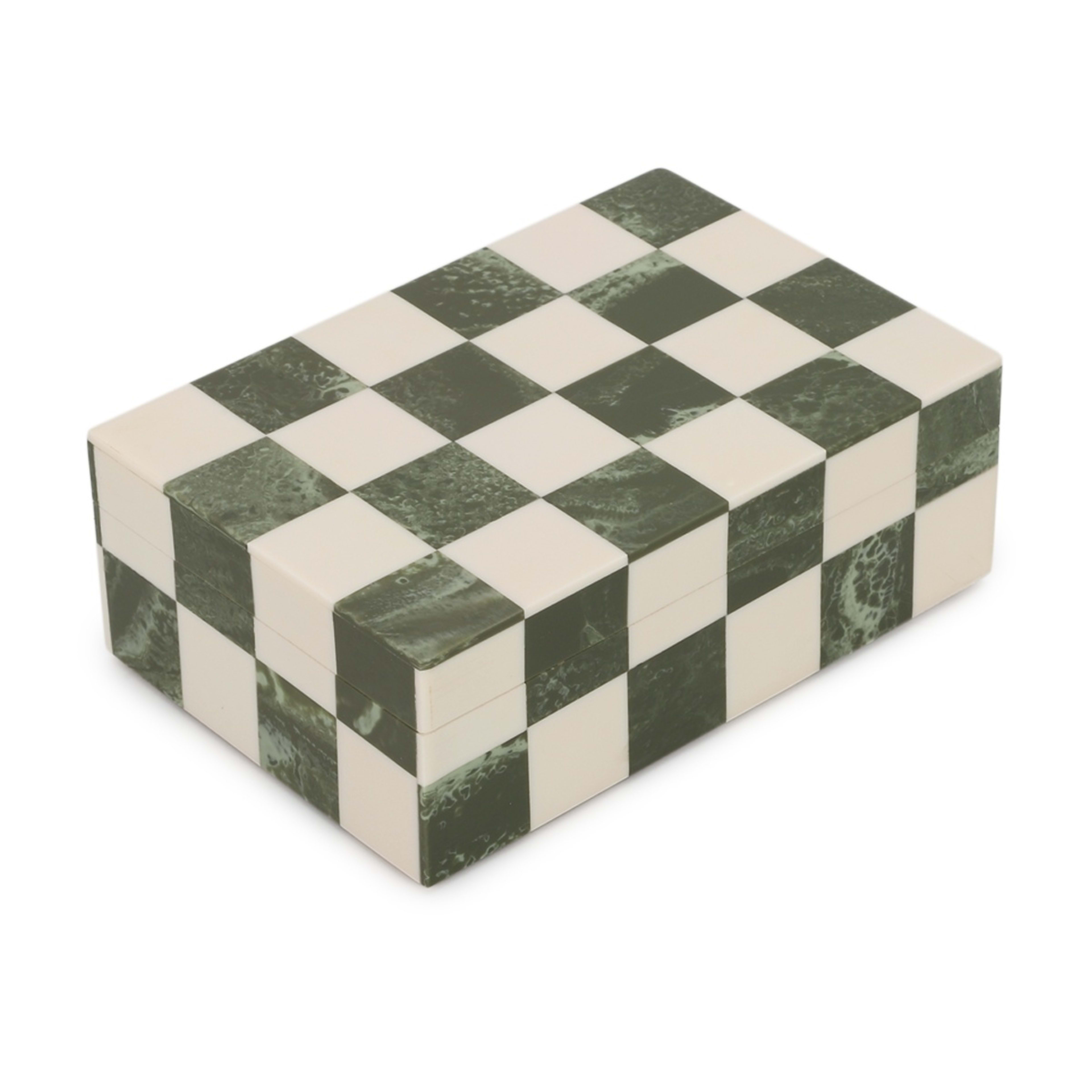 1 Green Check Decor Box