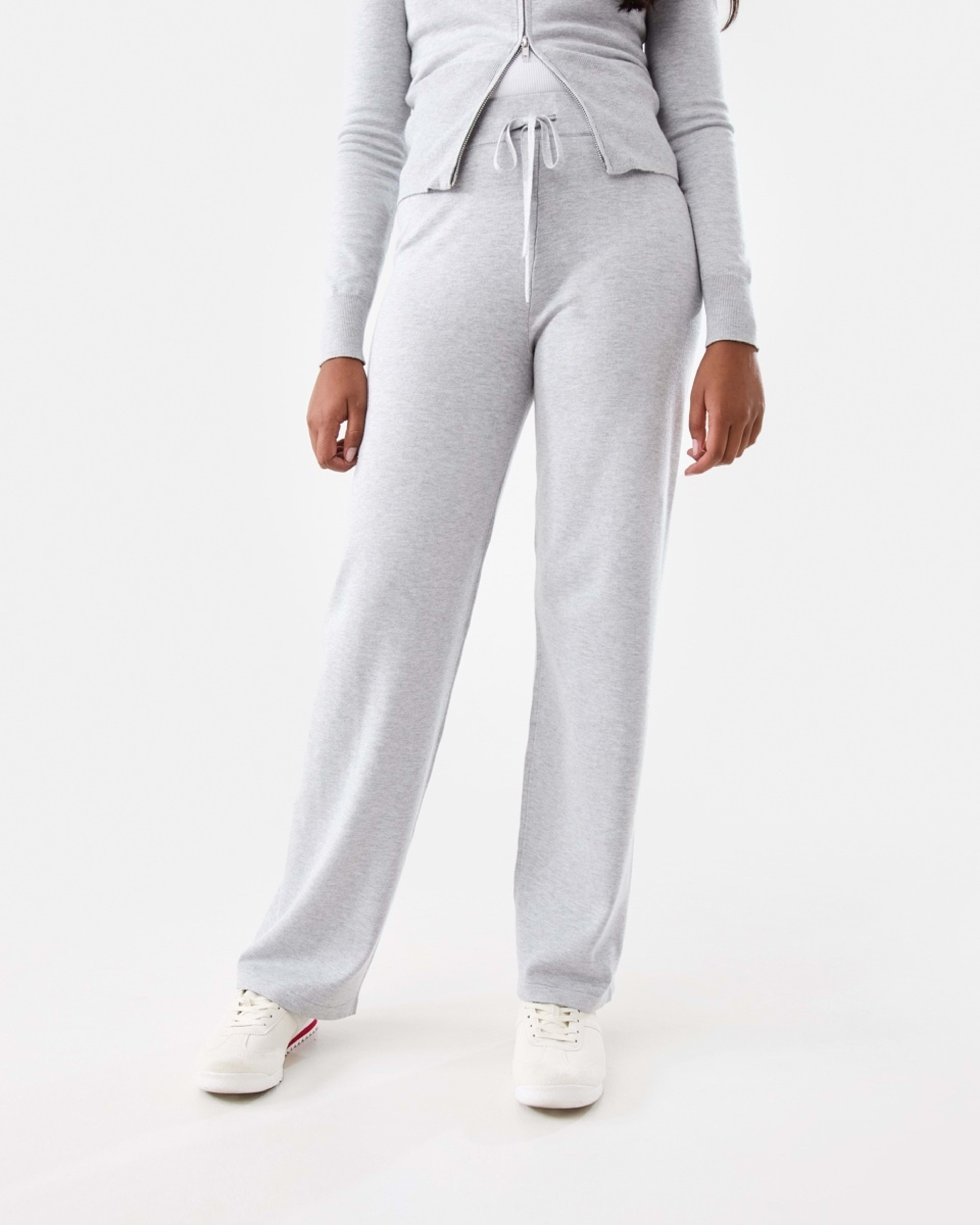 1 True Knit Tie Waist Pants Slvr Marle, 1 of 6