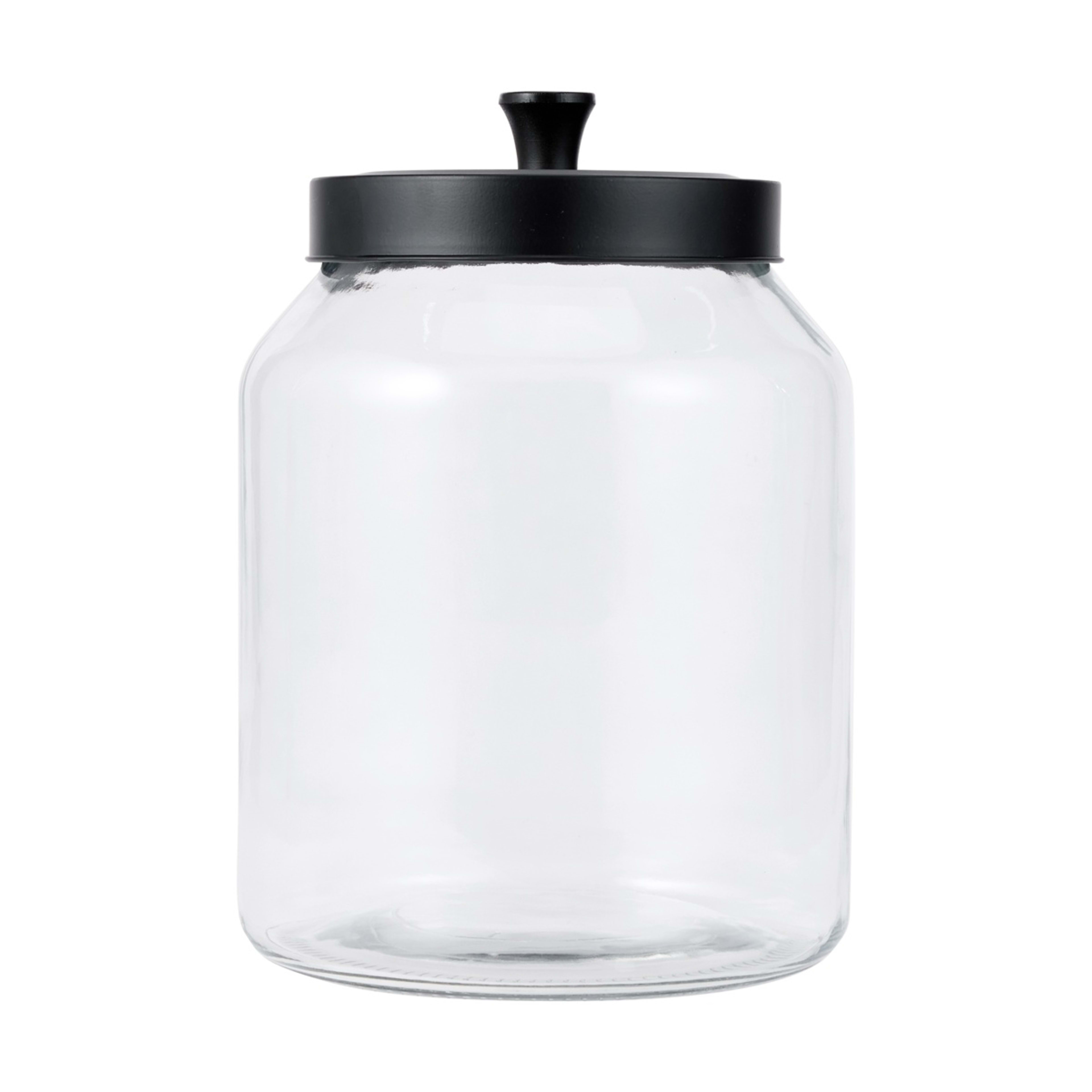 1 3.2L Glass Jar with Black Metal Lid