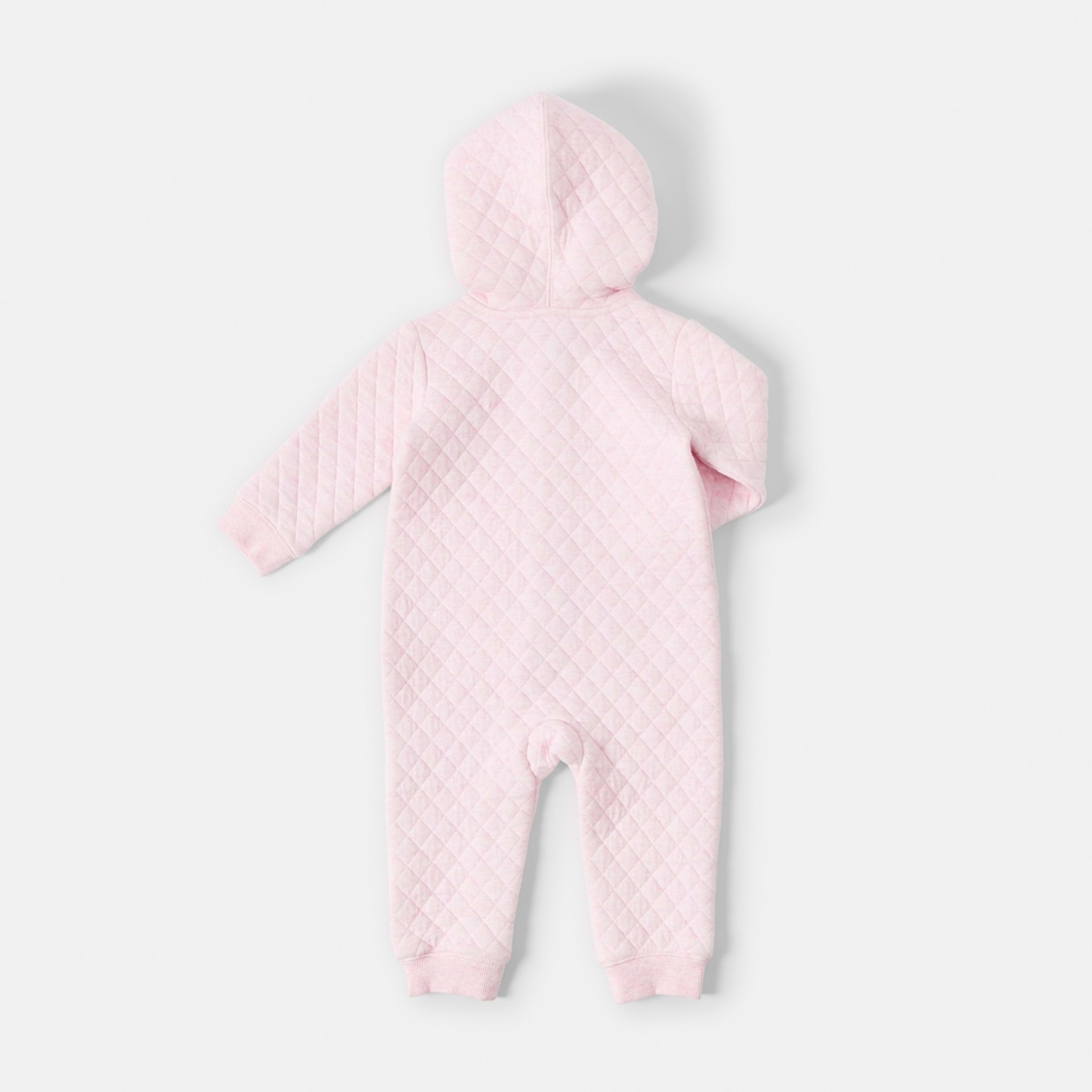 2 Quilted Pramsuit Pink Marle, 2 of 3