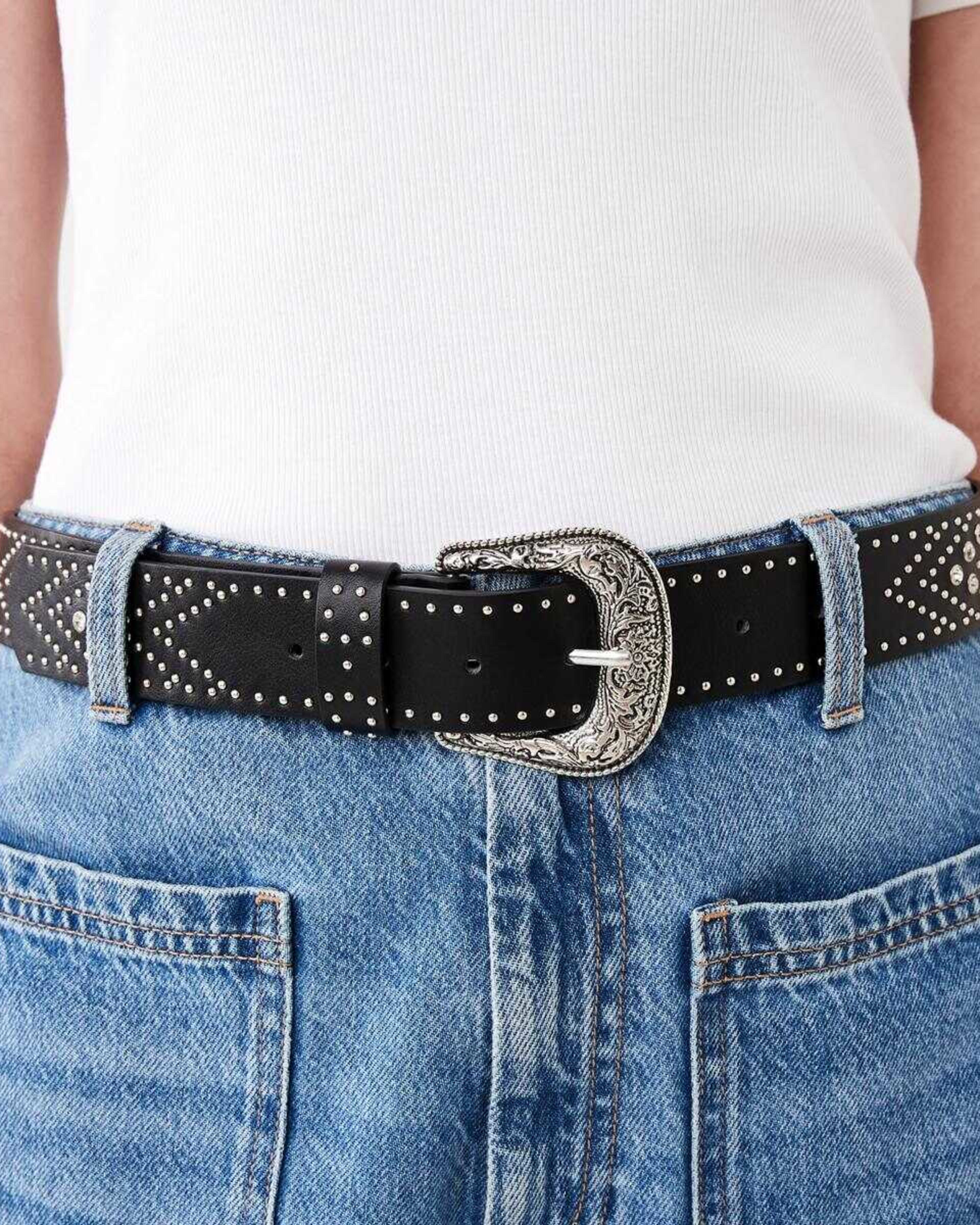 3 Western Stud Belt BLACK, 3 of 4