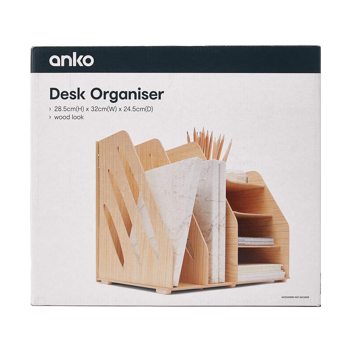 Desk Organiser Wood Look Kmart