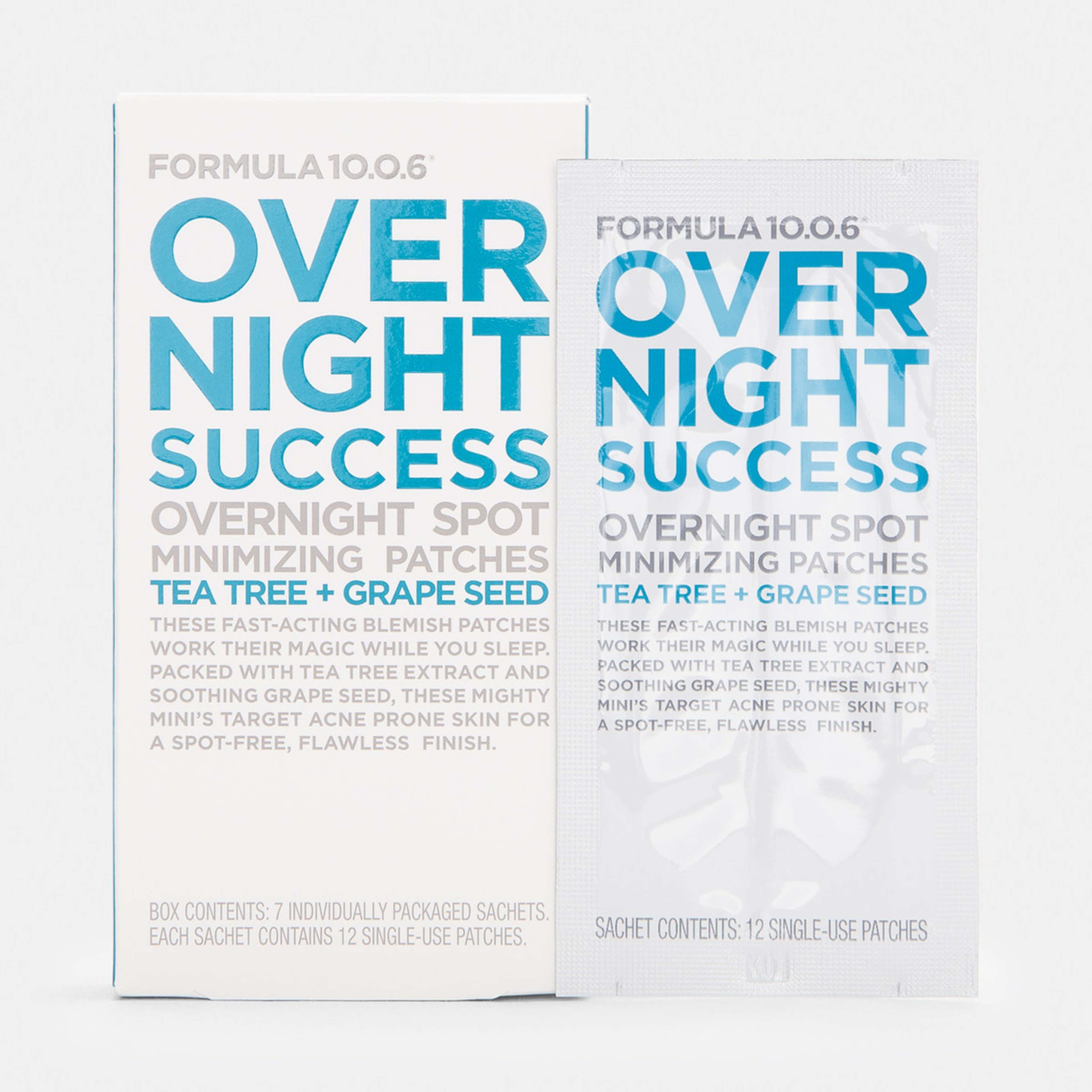 1 Formula 10.0.6 Over Night Success Overnight Spot Minimising Patches - Tea Tree & Grape Seed