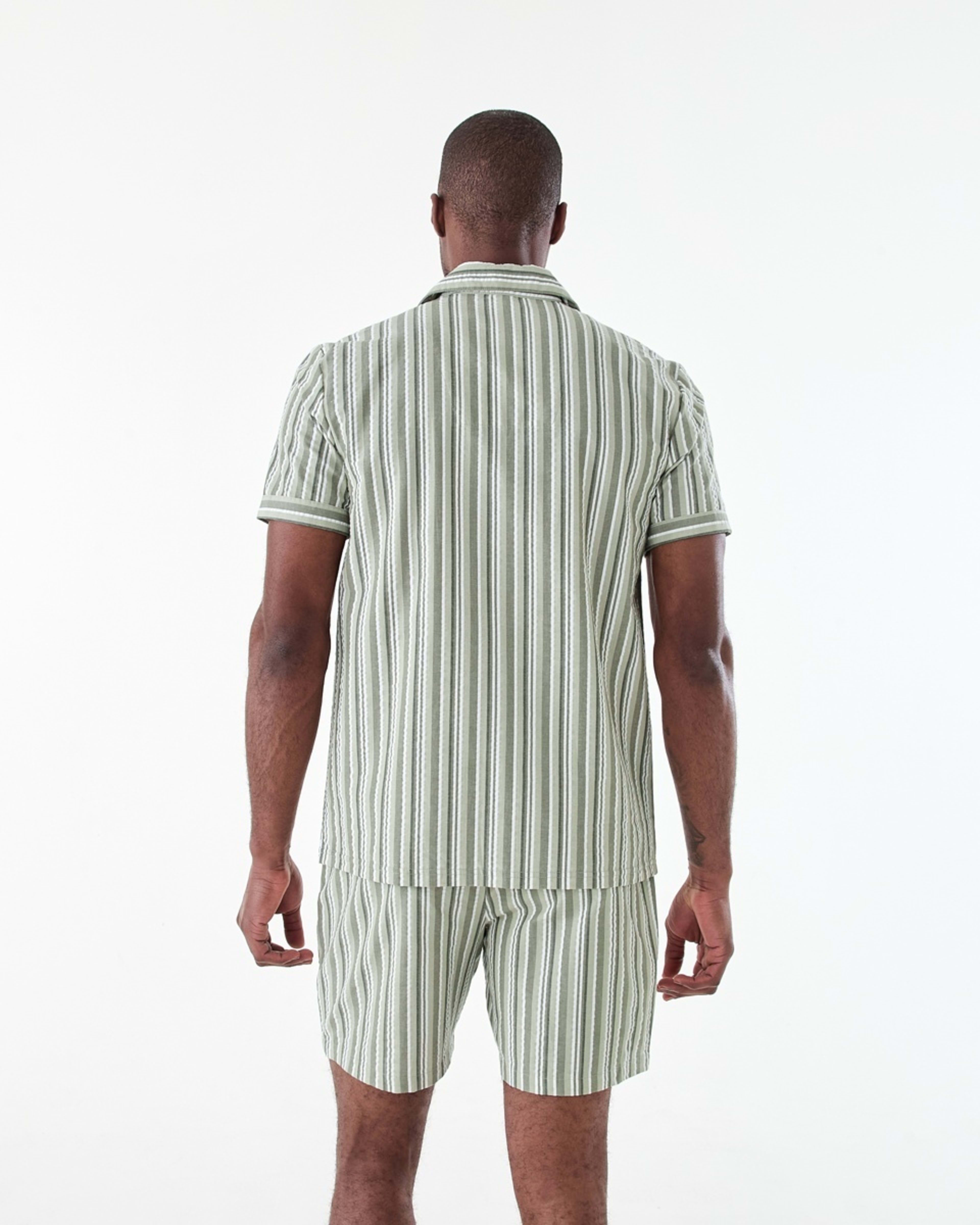 3 Short Sleeve Button Through Pyjama Set CANAL STRIPE, 3 of 8