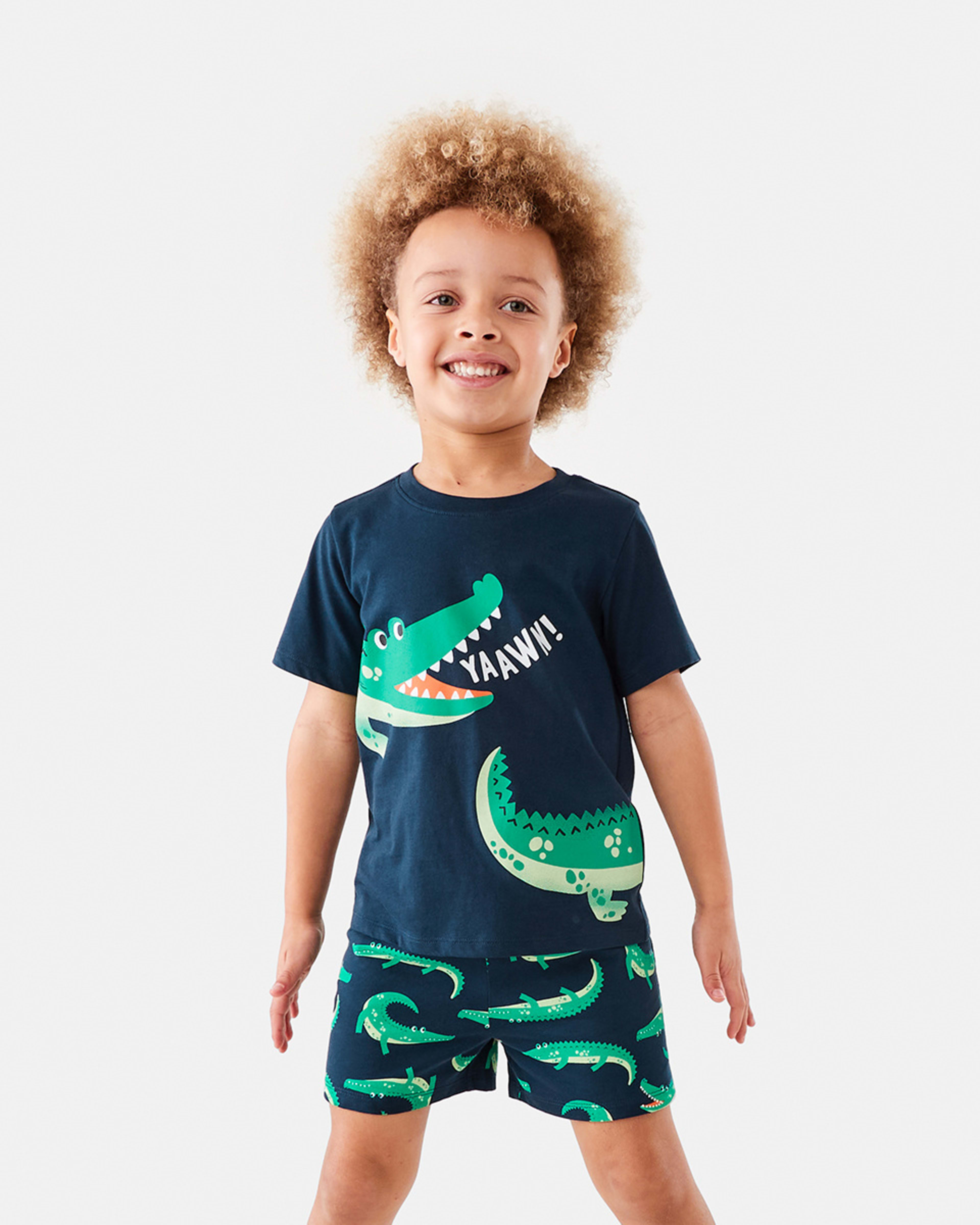 1 Short Sleeve Jersey Knit Pyjama Set Crocdrsblu