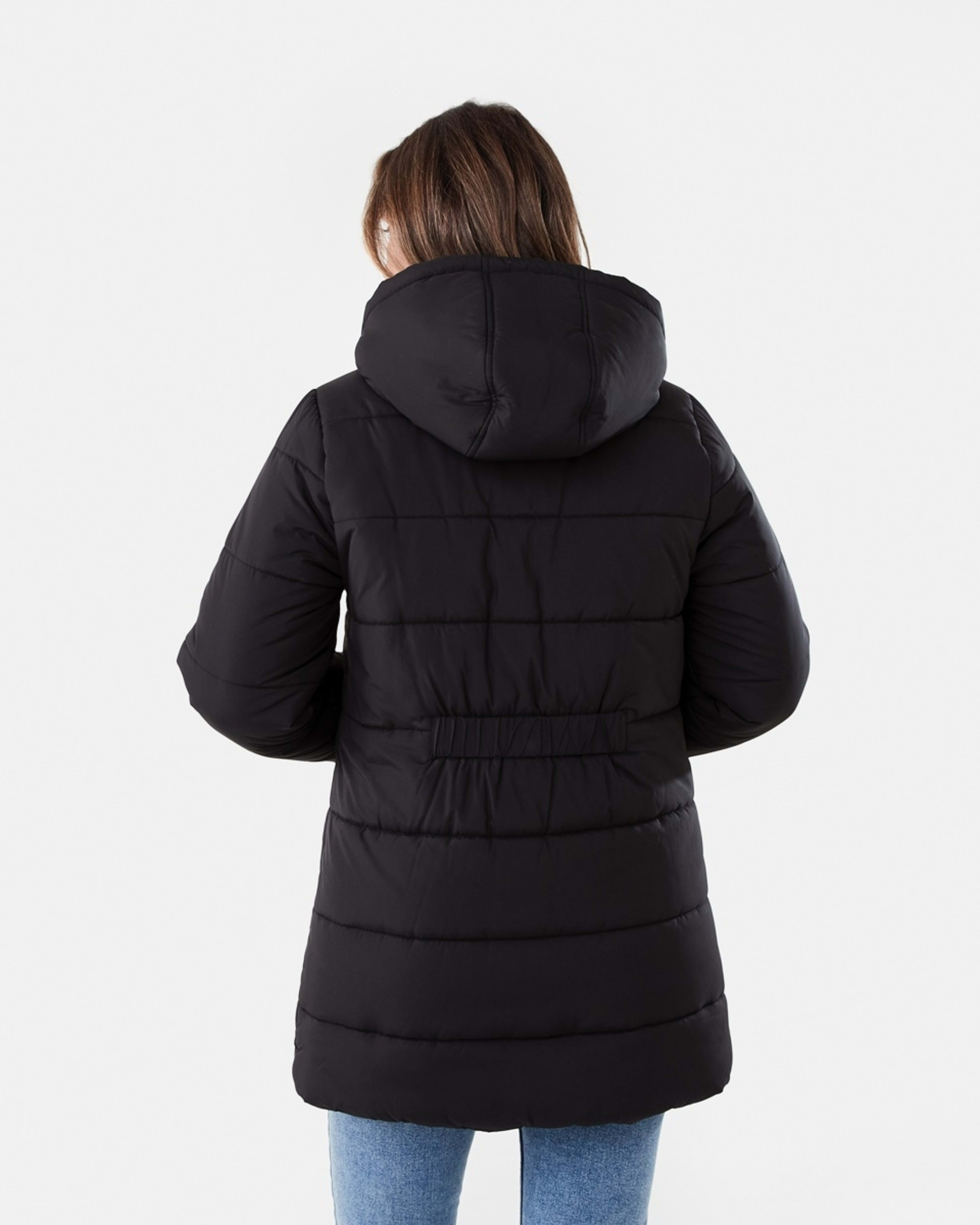 4 Mid Length Puffer Jacket Black, 4 of 7