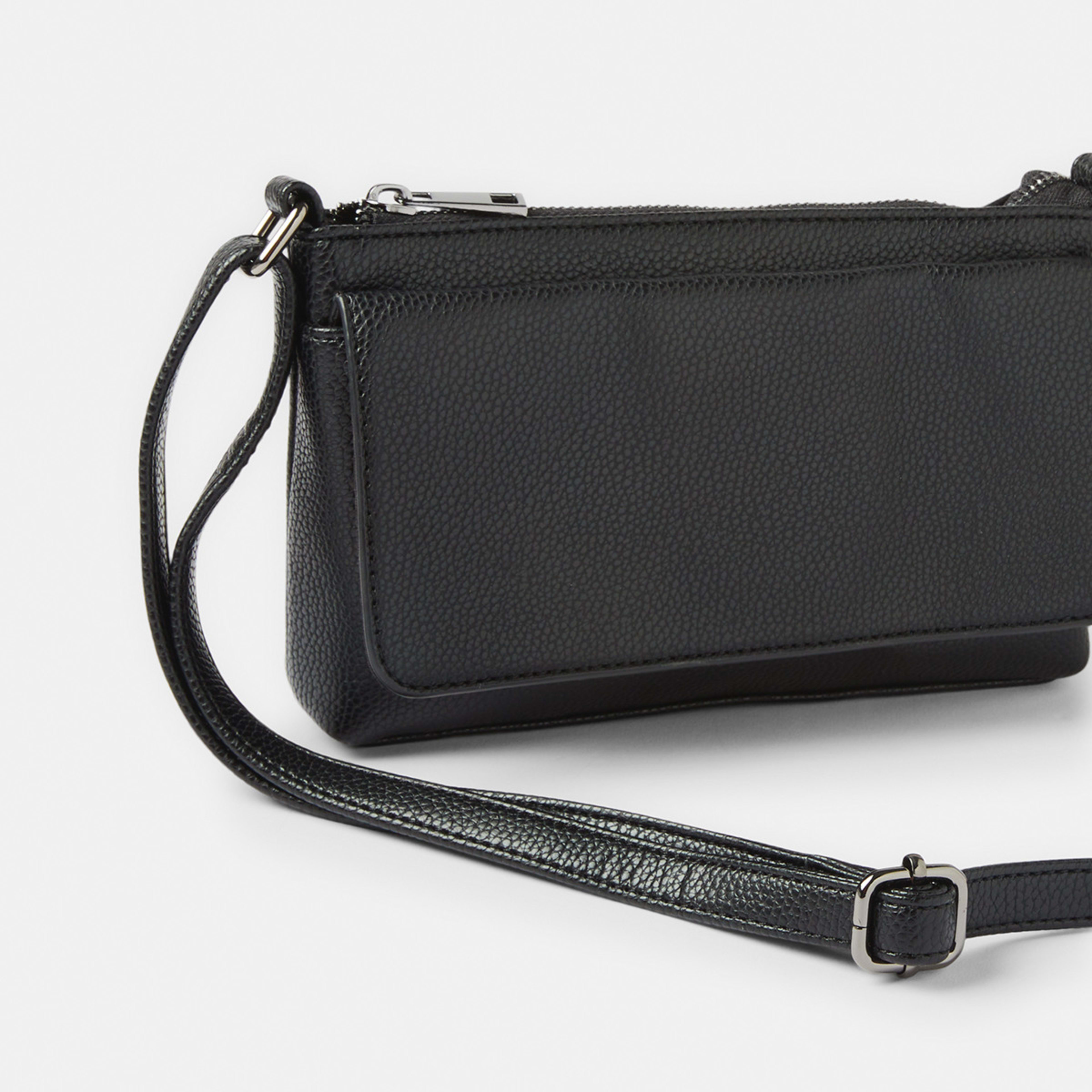 3 Envelope Pocket Crossbody Bag Black, 3 of 6