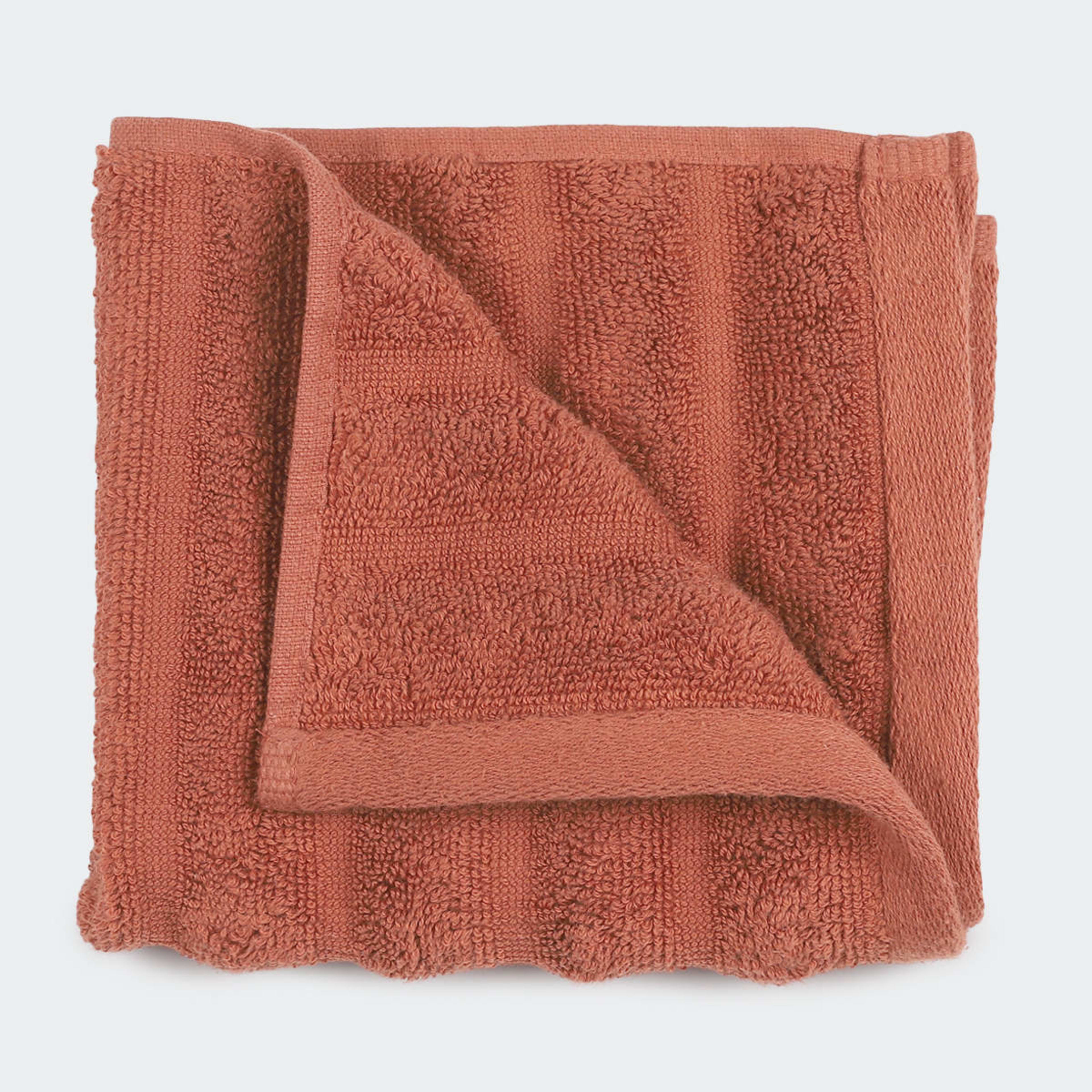 1 Thick Ribbed Australian Cotton Face Washer - Rust