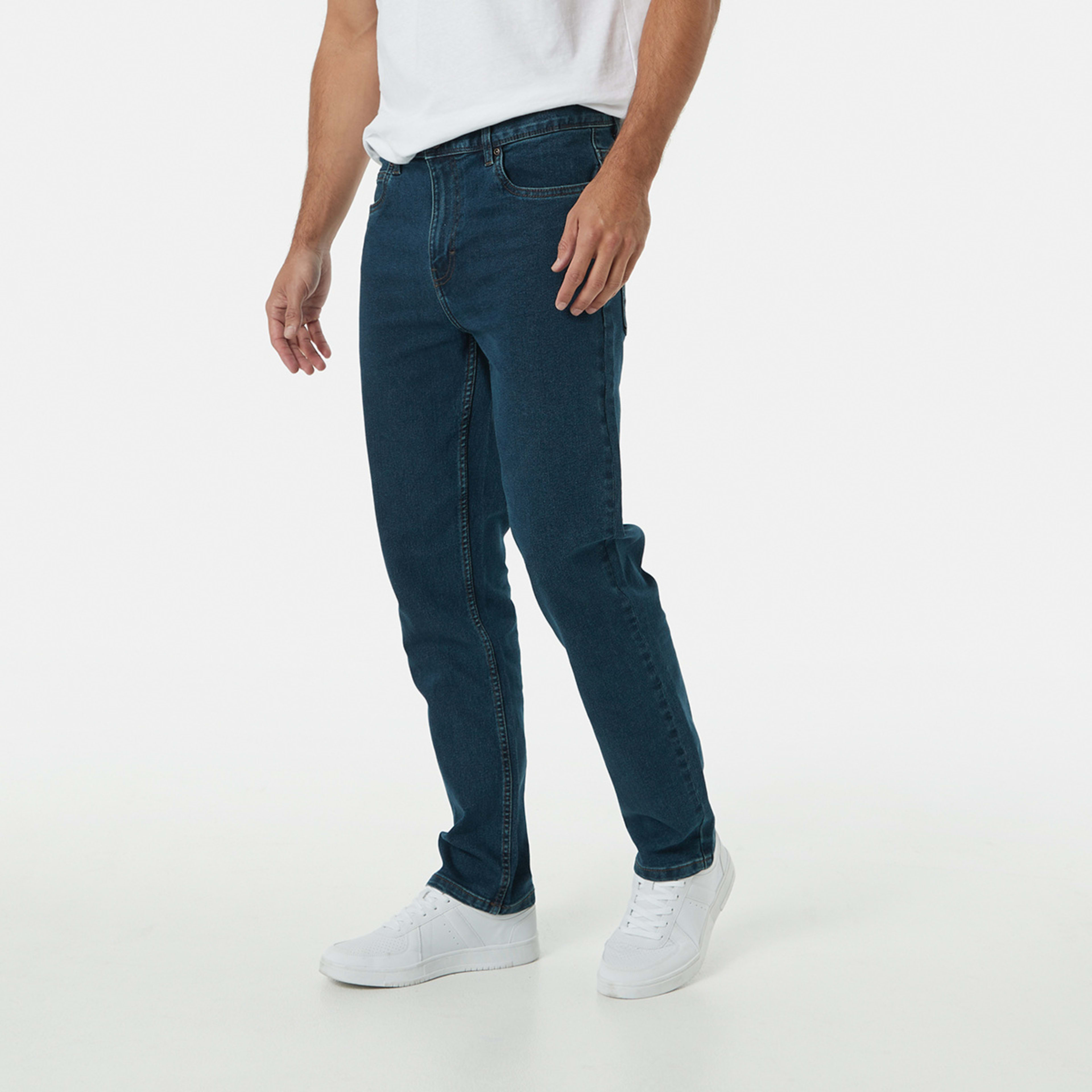 2 Straight Stretch Jeans Dark Wash, 2 of 5