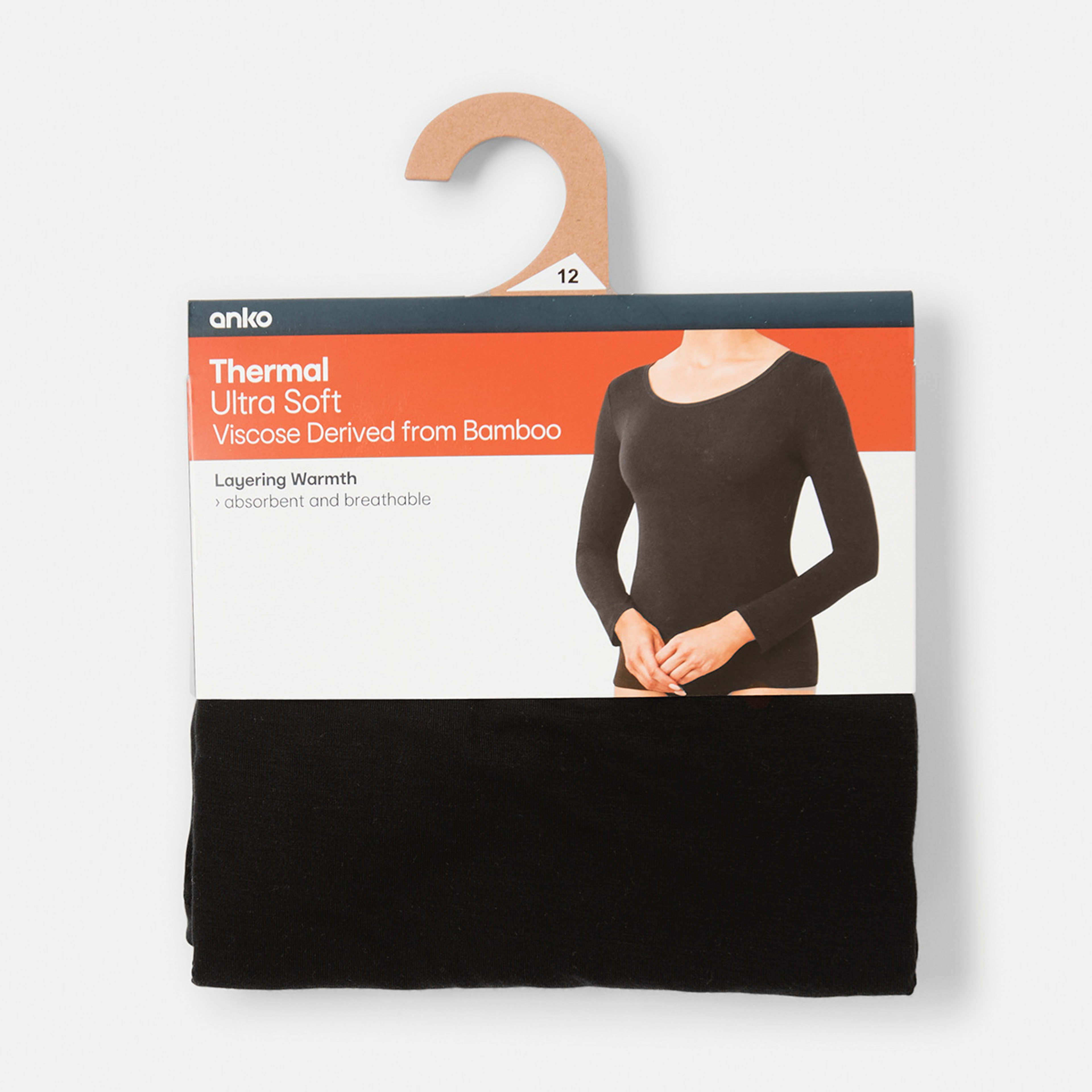8 Bamboo Thermal Long Sleeve Top Black, 8 of 8