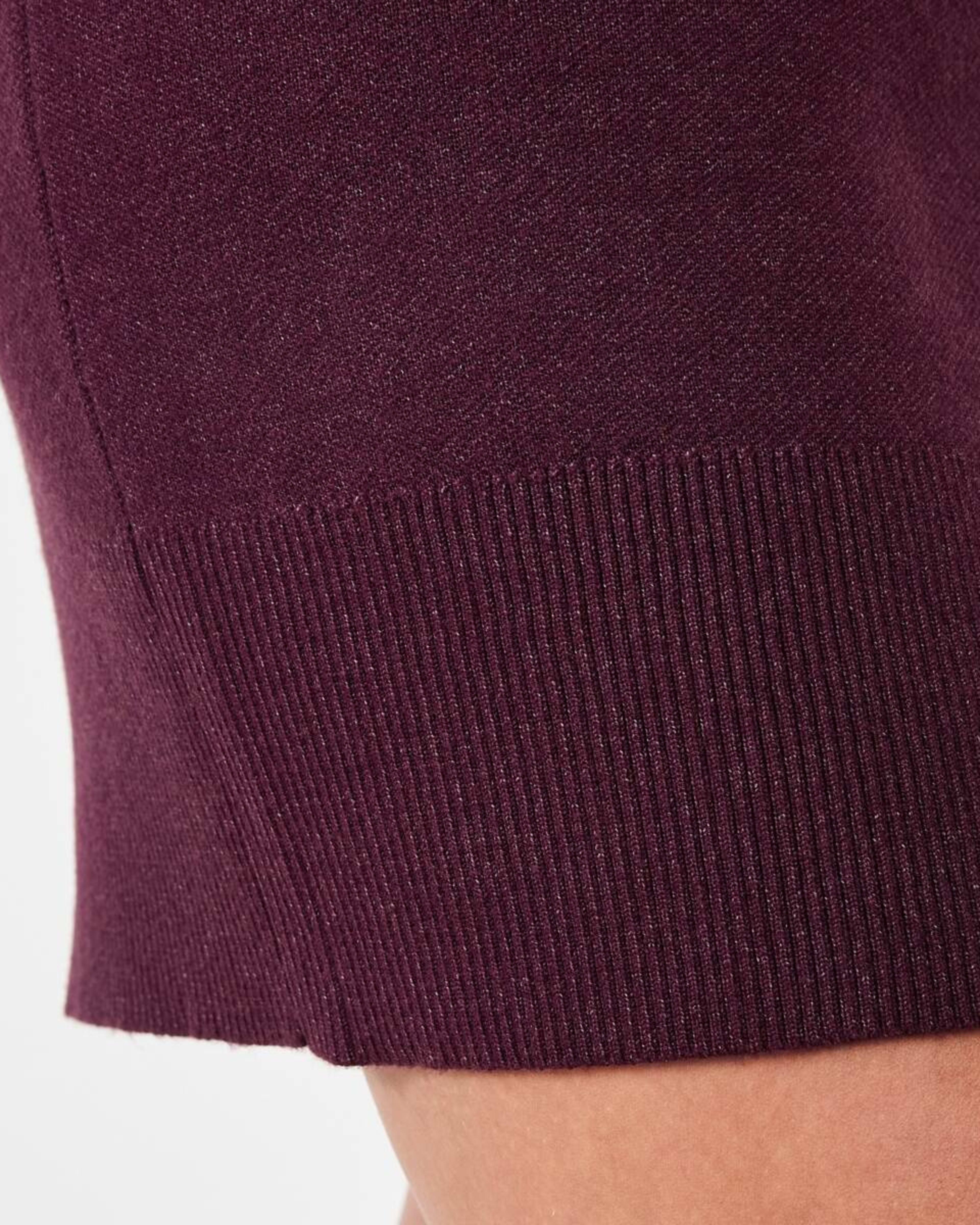 6 Long Sleeve Mock Neck True Knit Mini Dress Mulberry, 6 of 7