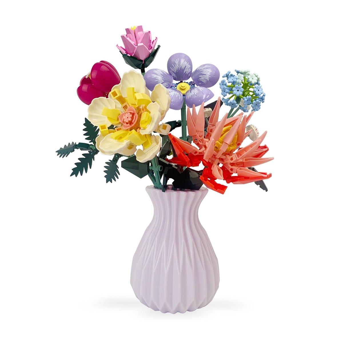 555 Piece Mini Blocks Flower Series: Flower Bouquet with Vase Playset ...