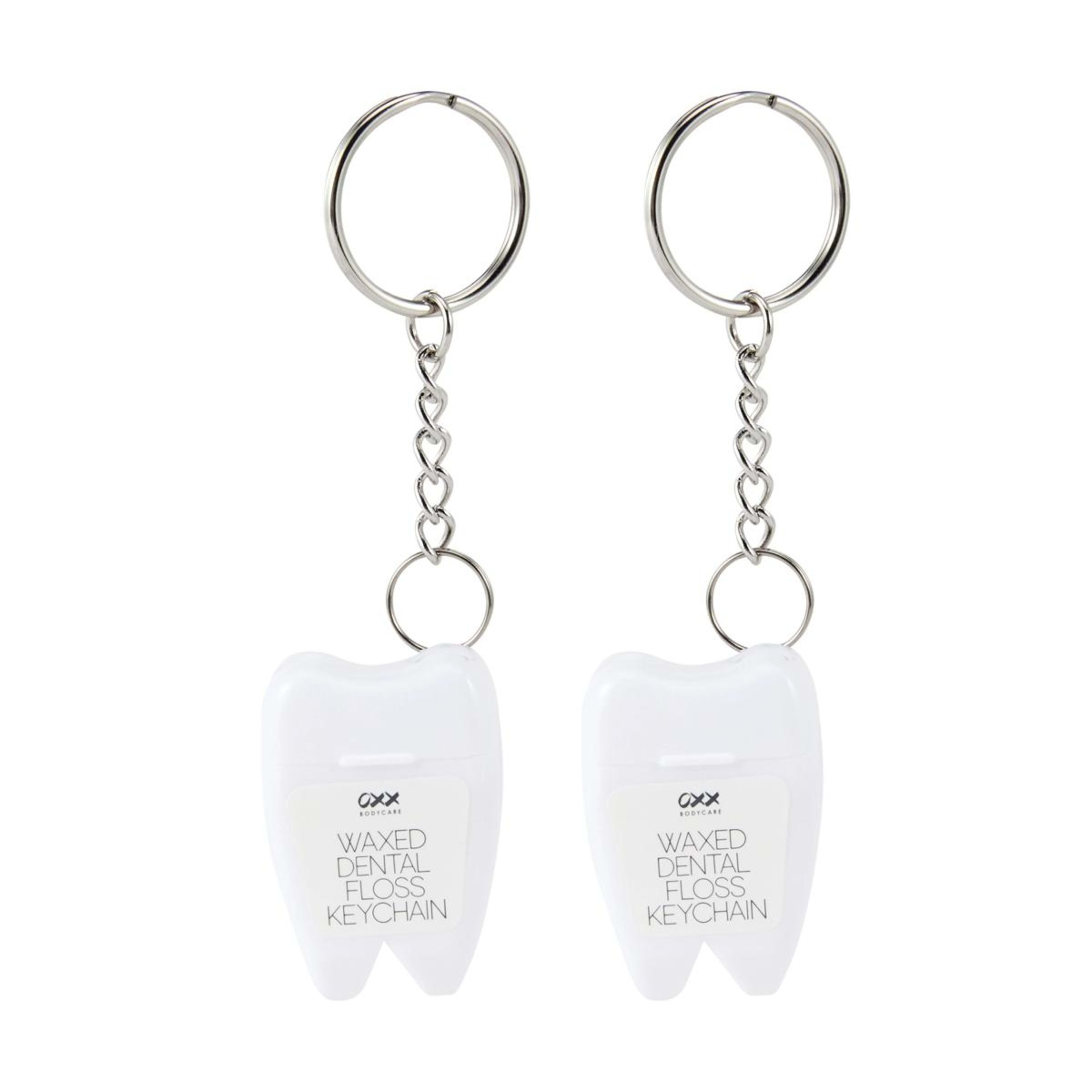 2 OXX Bodycare 2 Pack Waxed Dental Floss Keychains - Mint Flavoured, 2 of 5