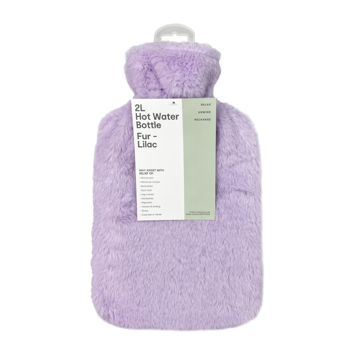 2L Hot Water Bottle Fur, Lilac Kmart