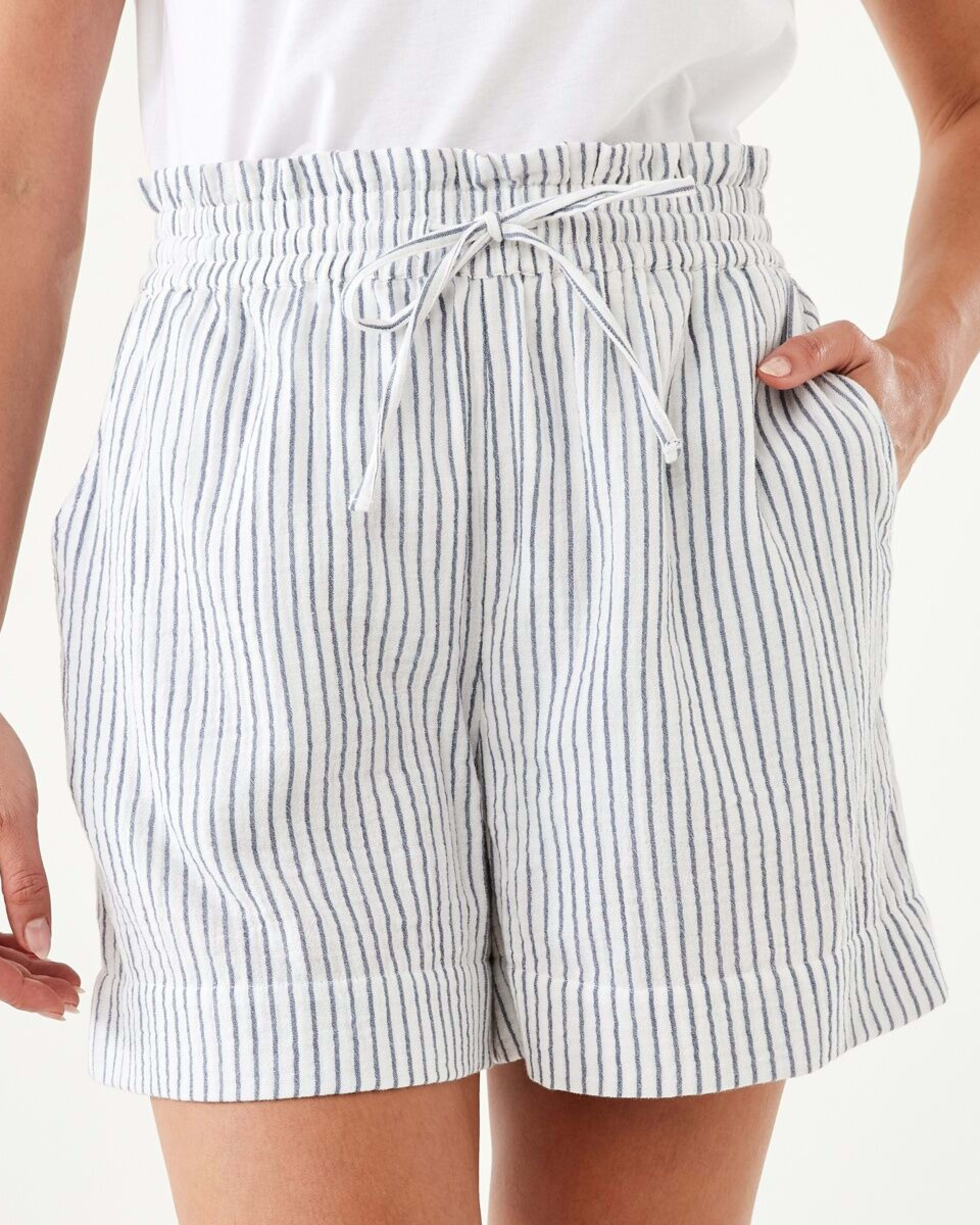 1 Paperbag Double Cloth Shorts Indigo Str, 1 of 7