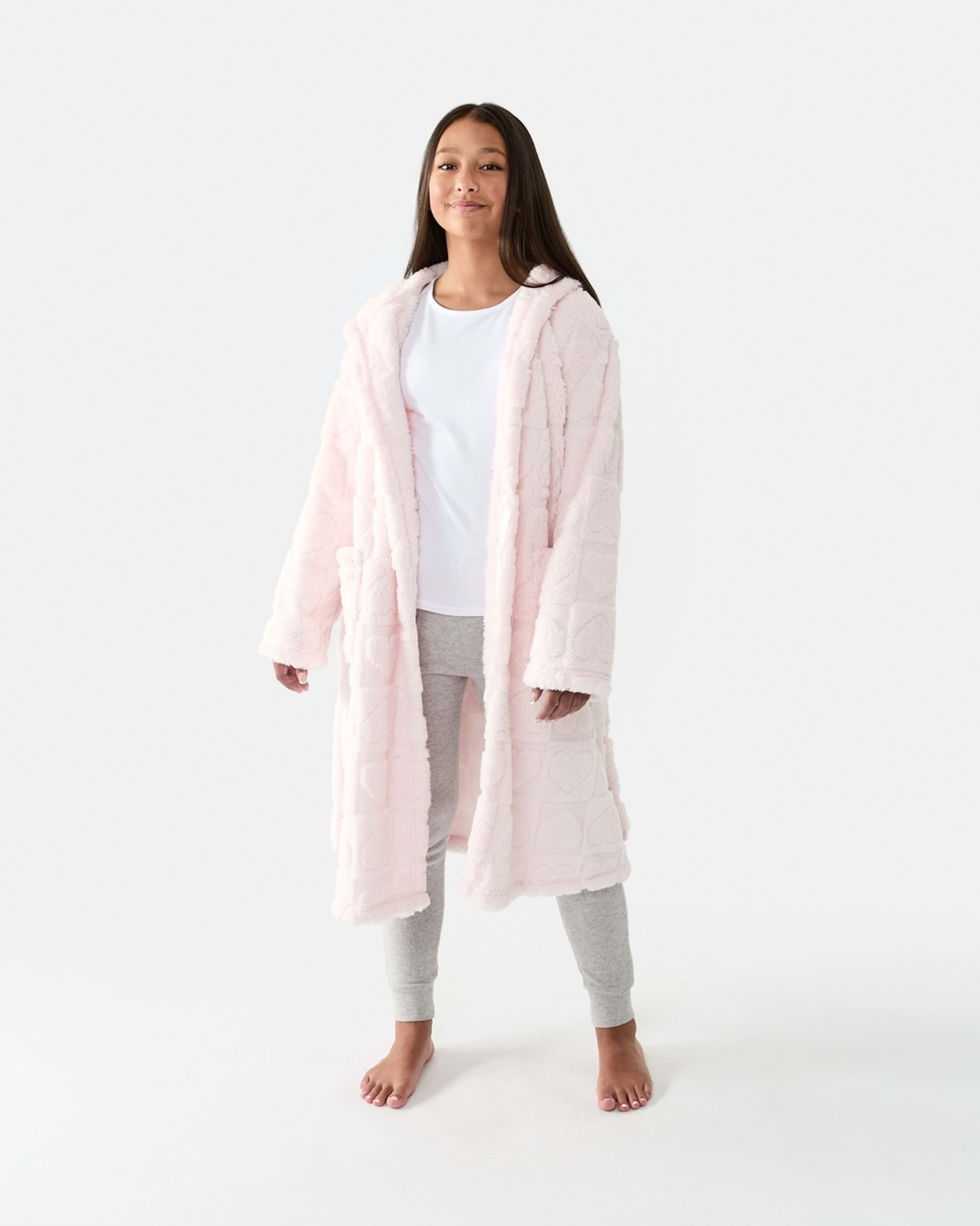 1 Hooded Gown Pink Hearts